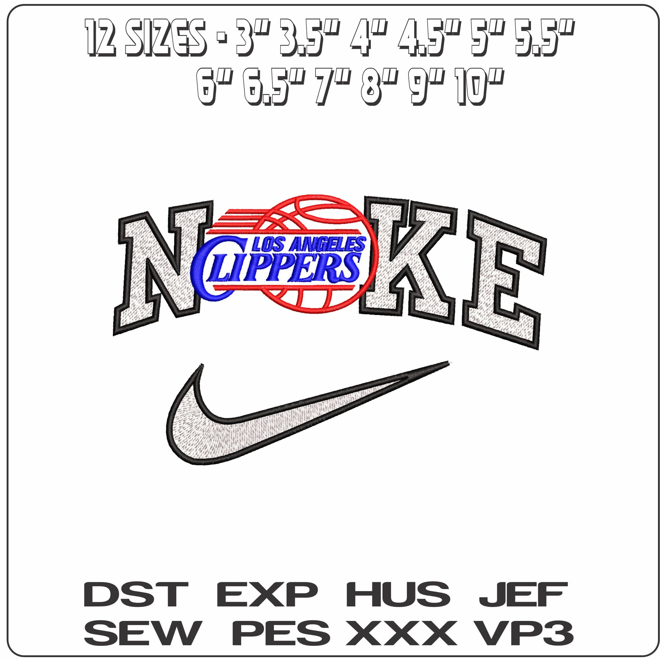 Nike Los Angeles Clippers - Elegant embroidery design file - instant download — view 2