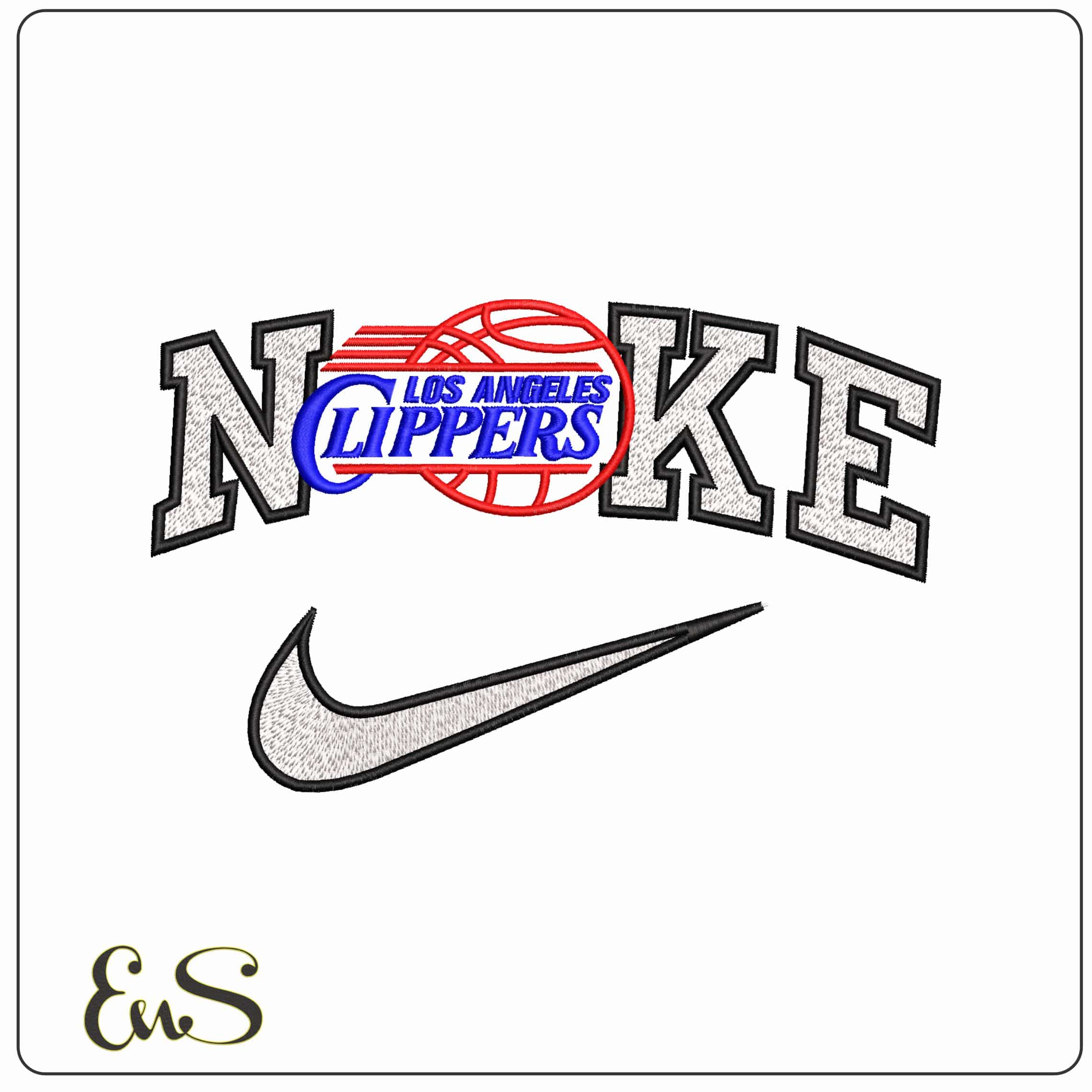 Nike Los Angeles Clippers - Elegant embroidery design file - instant download