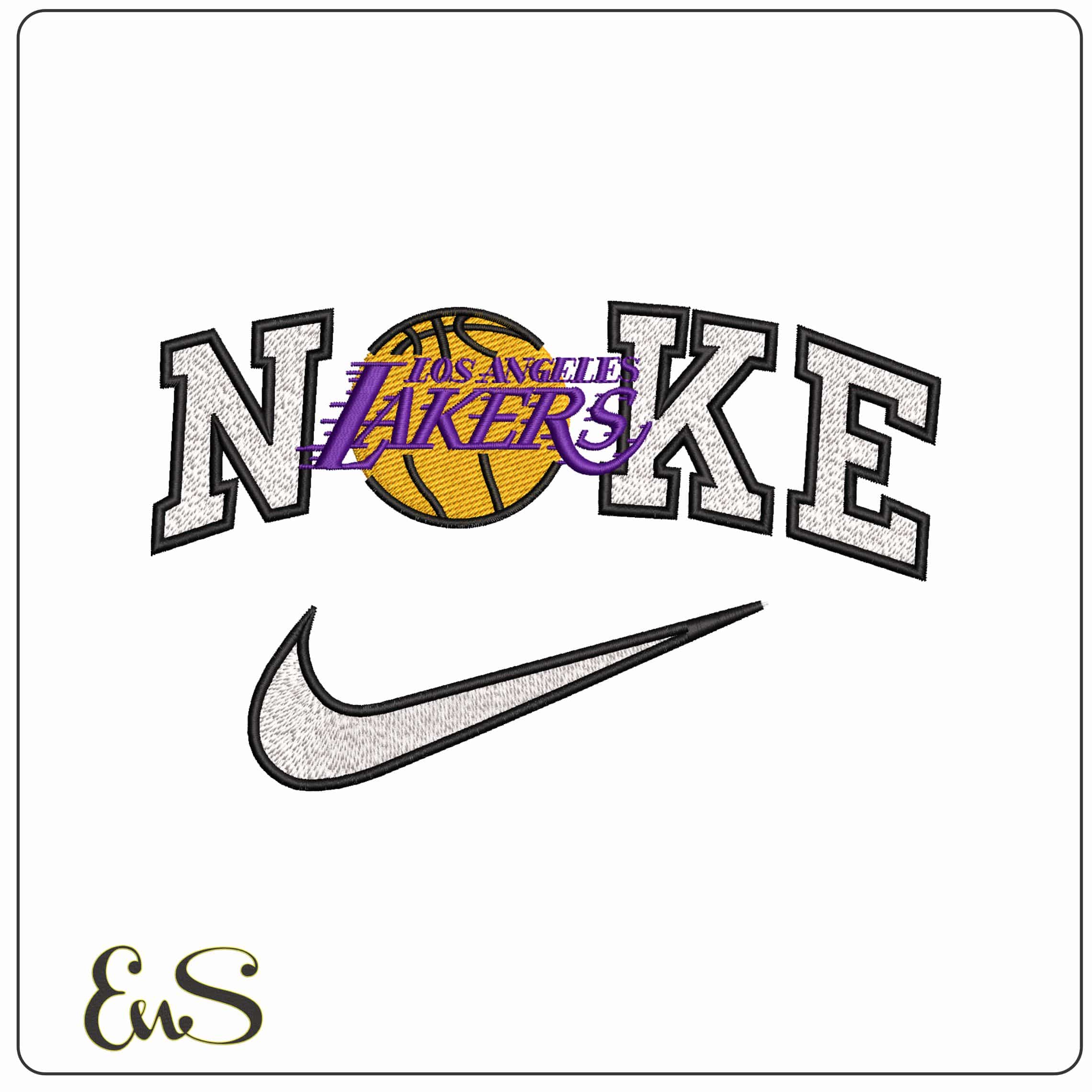Nike Los Angeles Lakers - Elegant embroidery design file - instant download