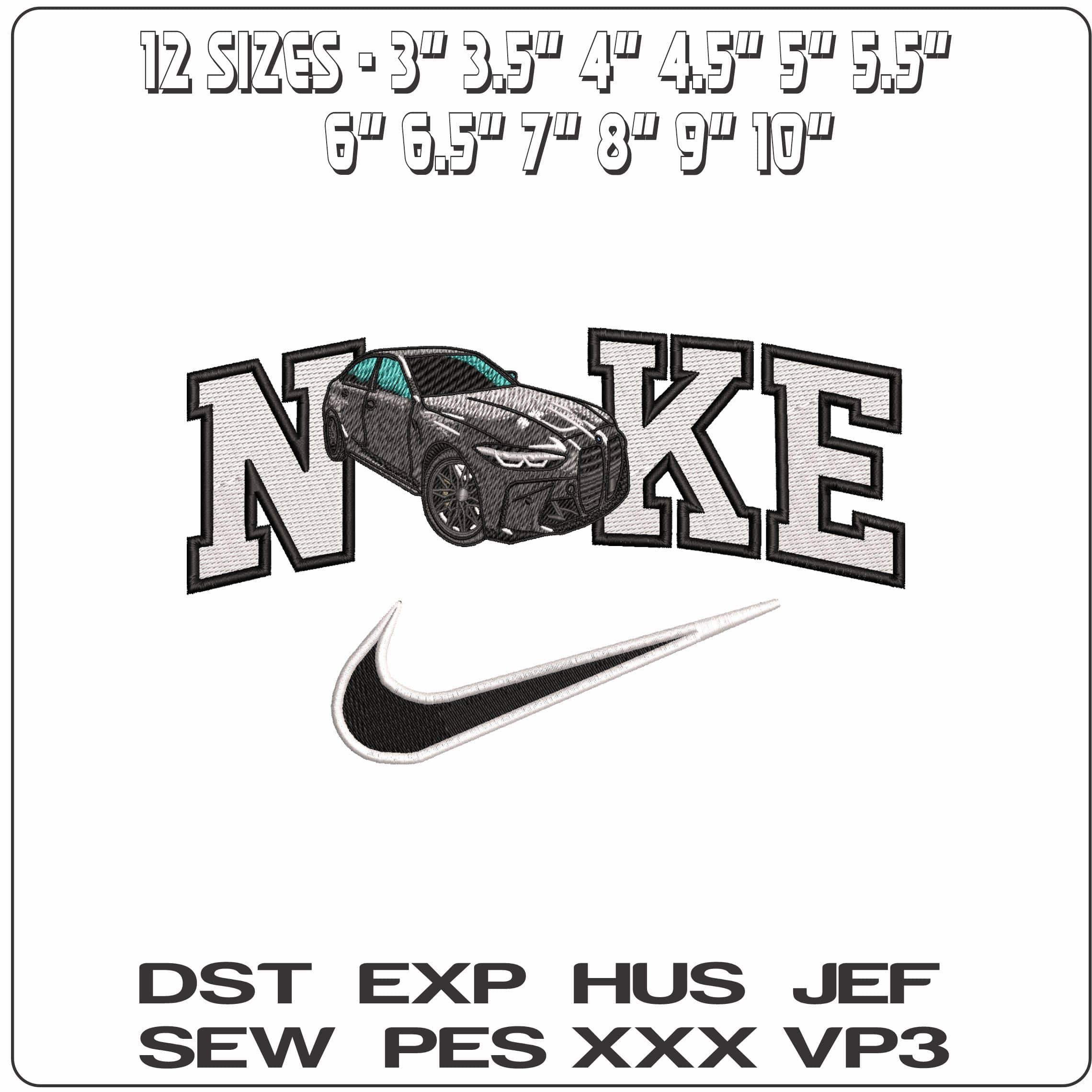 Nike M3 BMW - Elegant embroidery design file - instant download — view 2