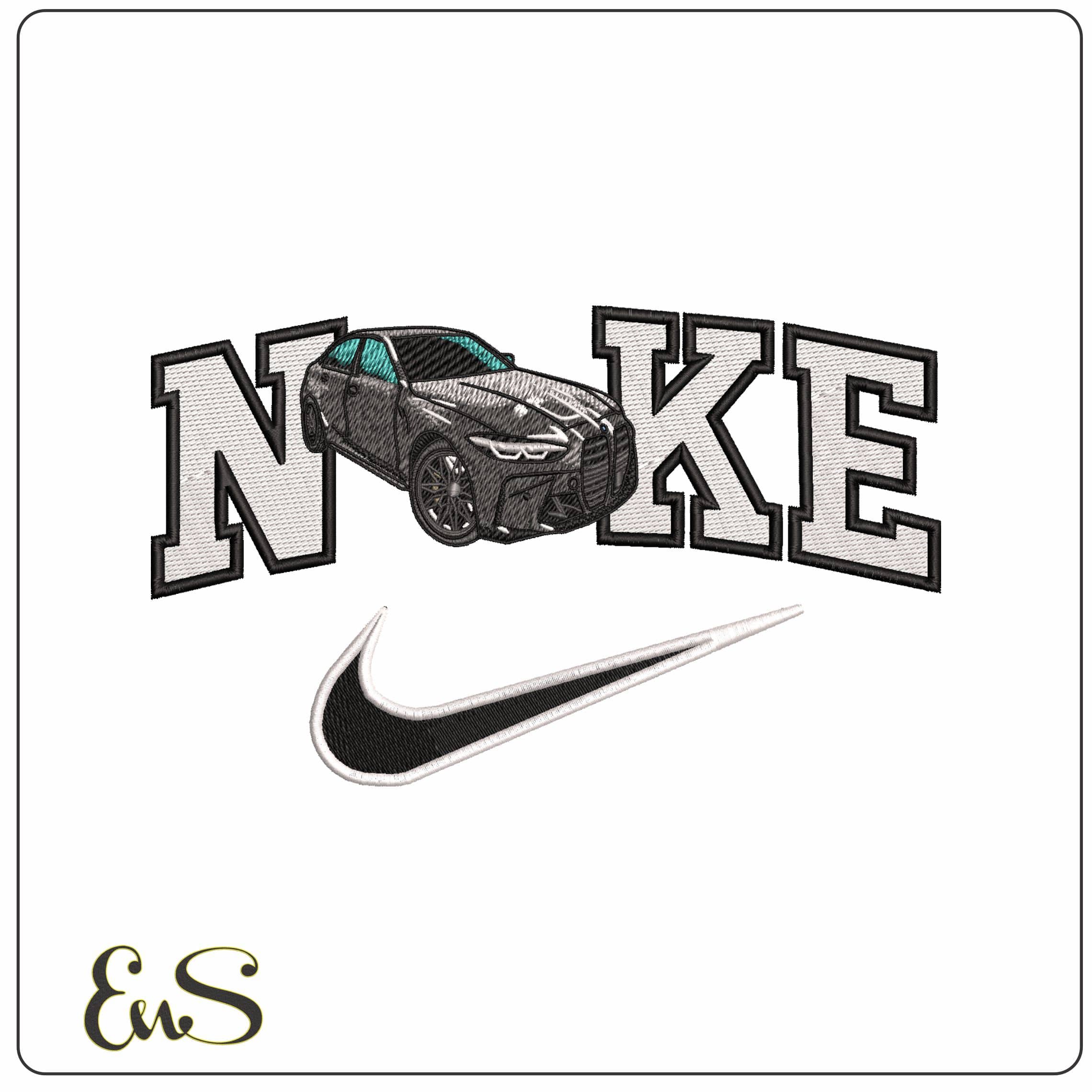 Nike M3 BMW - Elegant embroidery design file - instant download