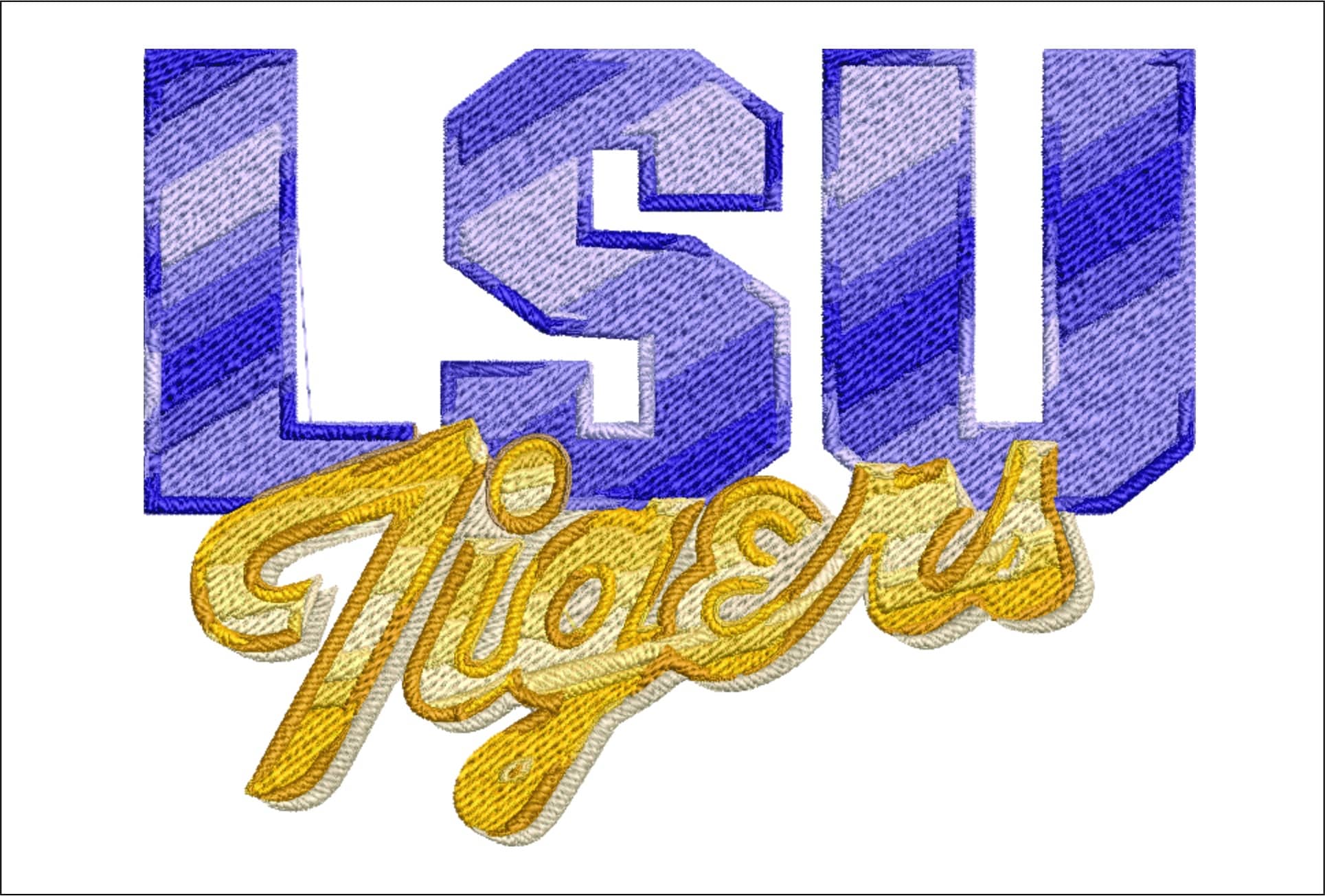 LSU Fighting Tigers embroidery design 1990 - Fighting Tigers Logo - Louisiana State University  Logo  embroidery machine  pattern embroidery file - instant download in a frame