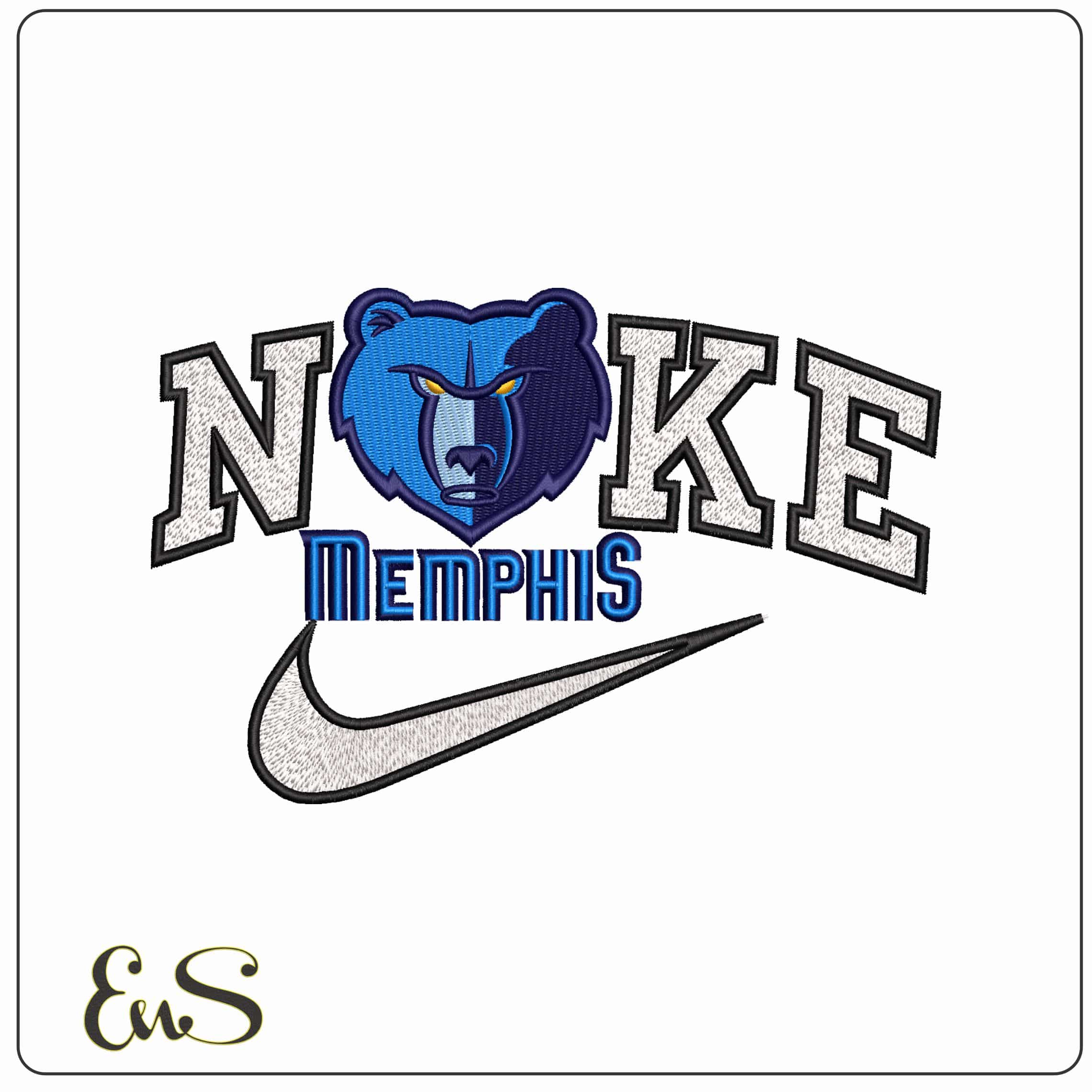 Nike Memphis Grizzlies- Elegant embroidery design file - instant download