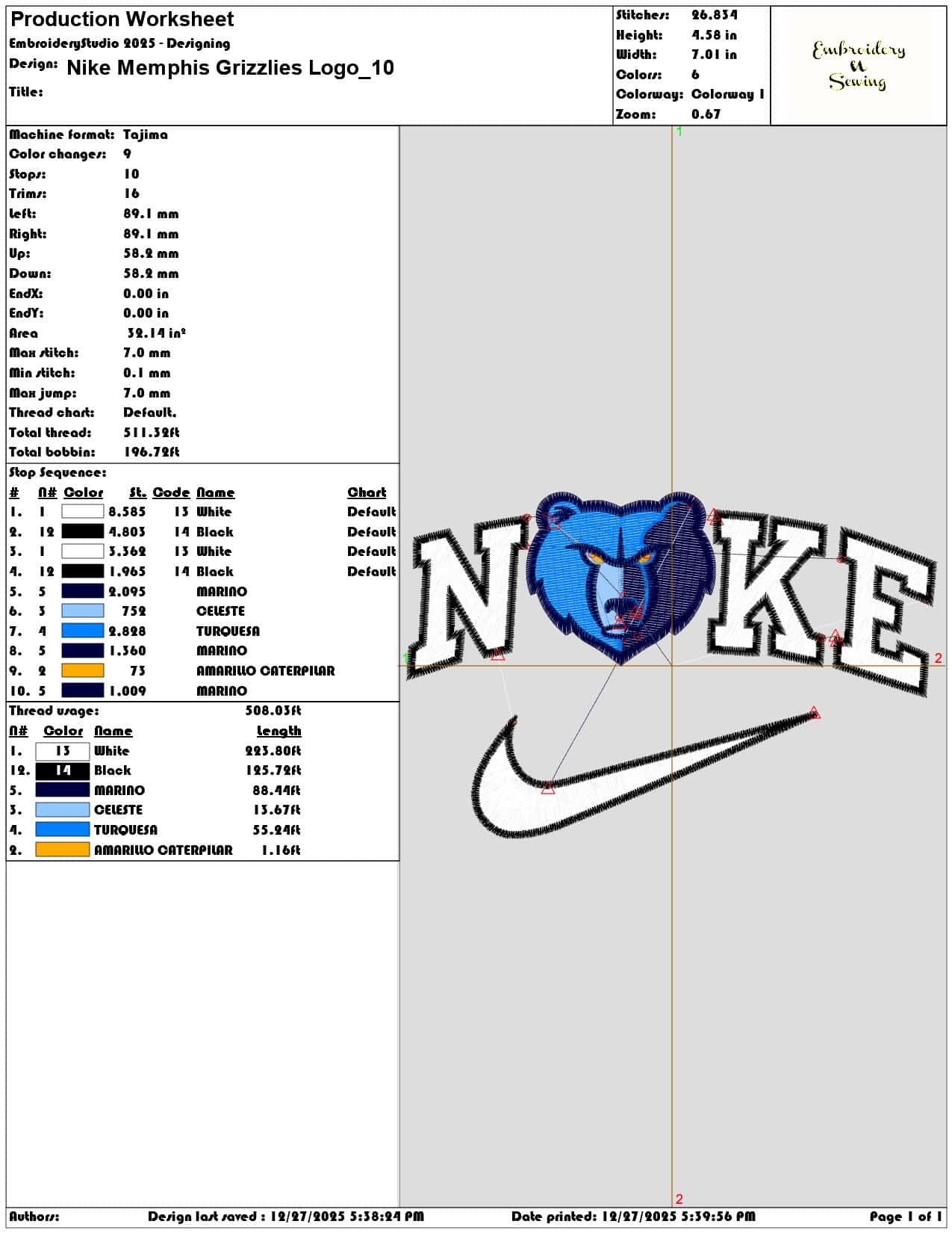 Nike Memphis Grizzlies Logo- Elegant embroidery design file - instant download — view 3