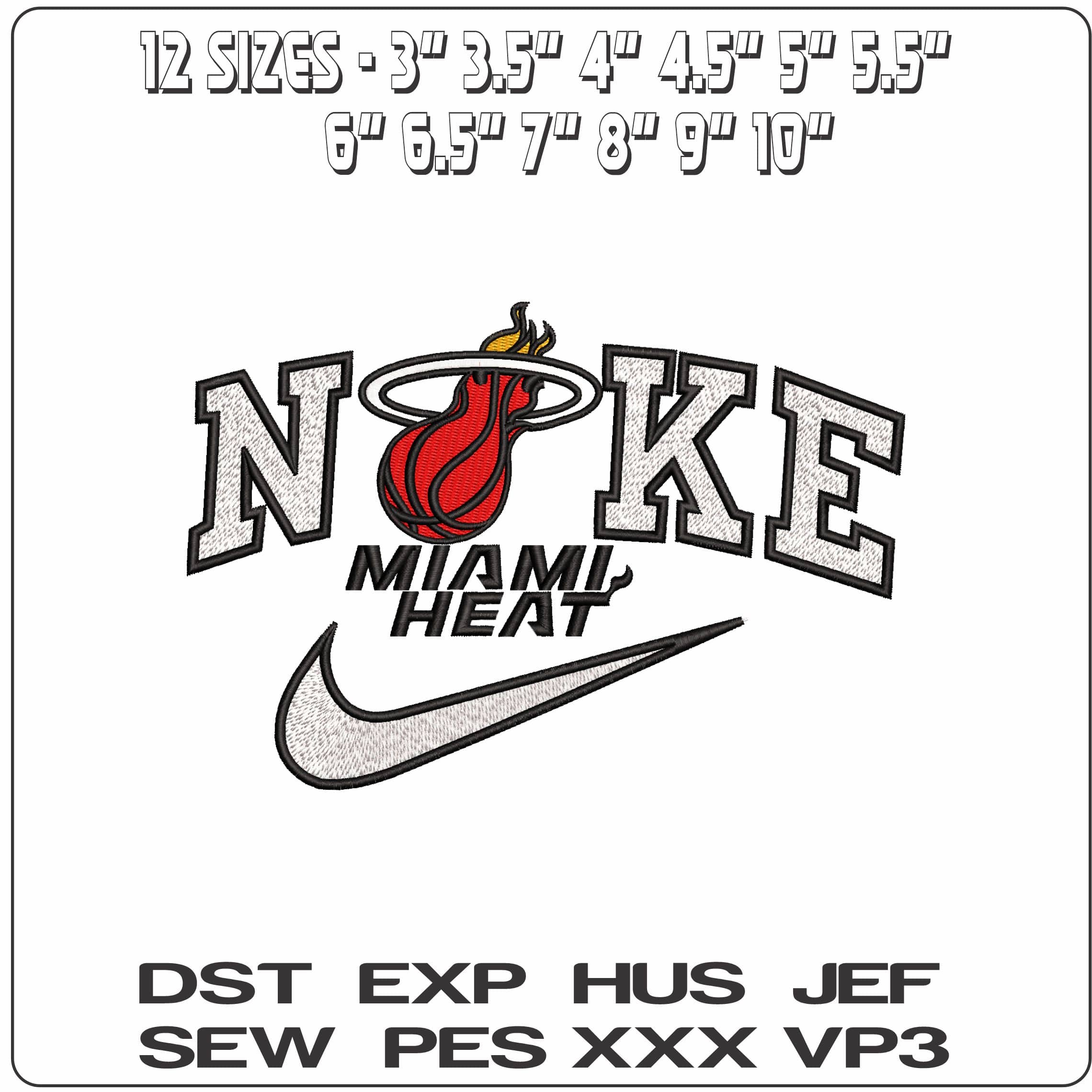Nike Miami Heat- Elegant embroidery design file - instant download — view 2