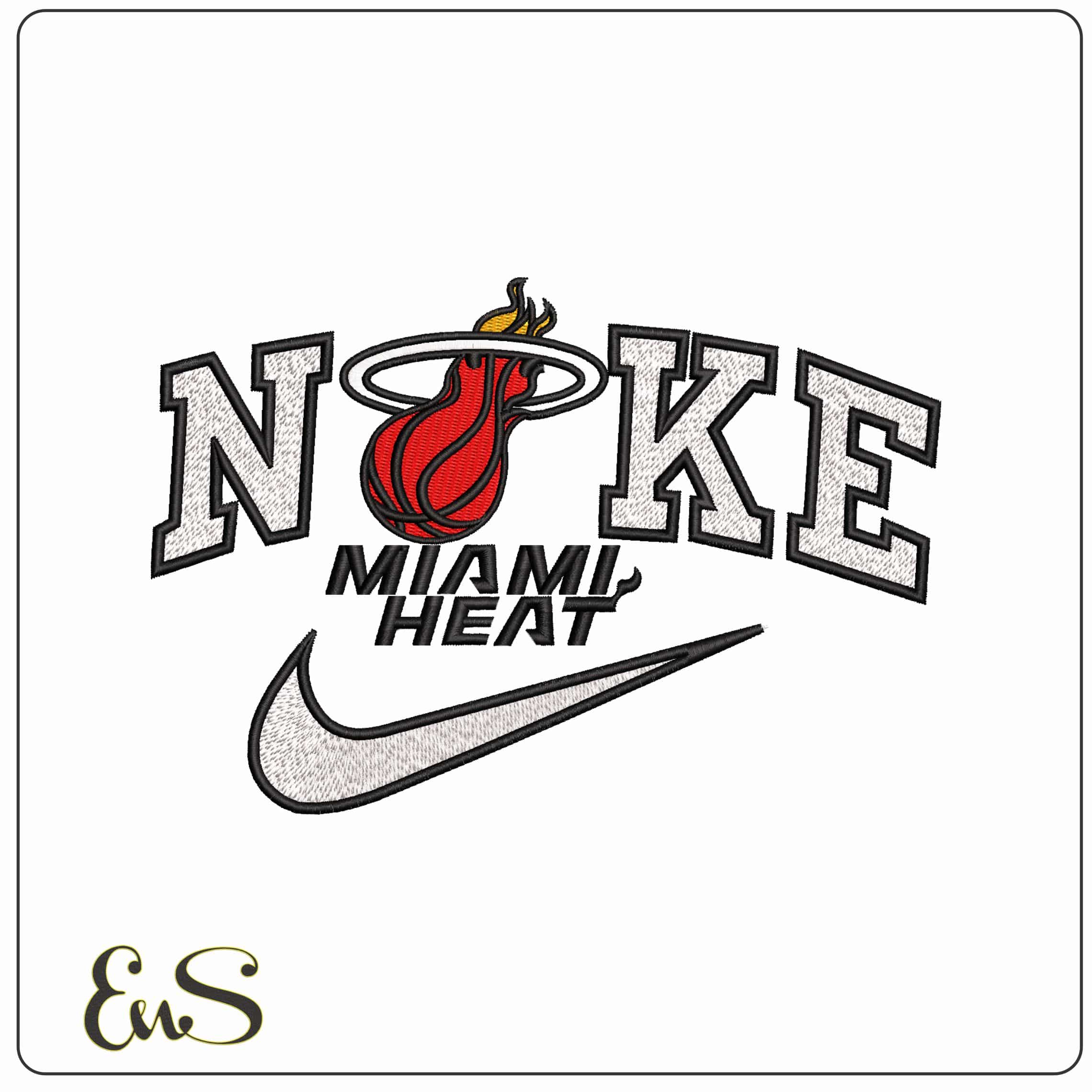 Nike Miami Heat- Elegant embroidery design file - instant download