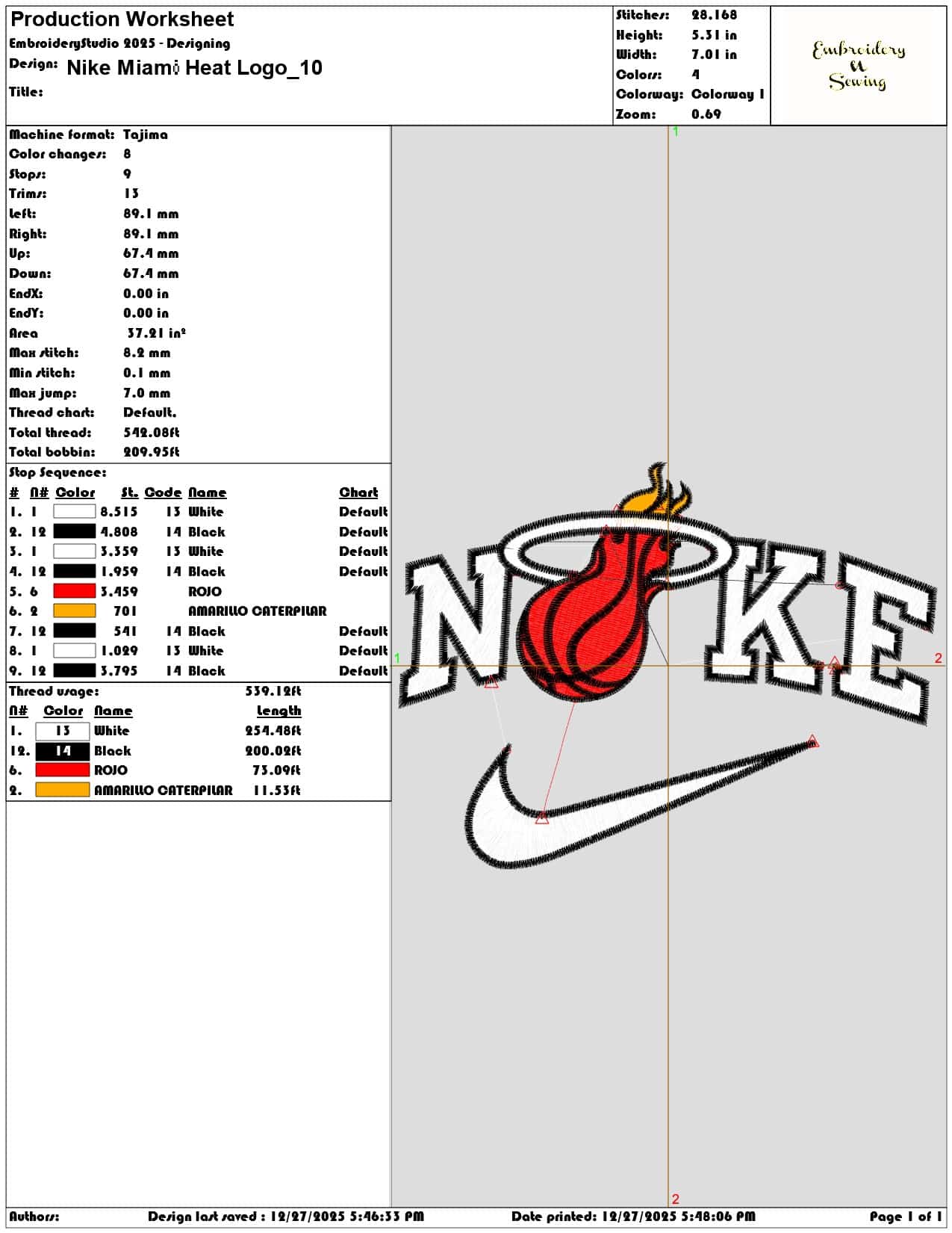 Nike Miami Heat Logo- Elegant embroidery design file - instant download — view 3