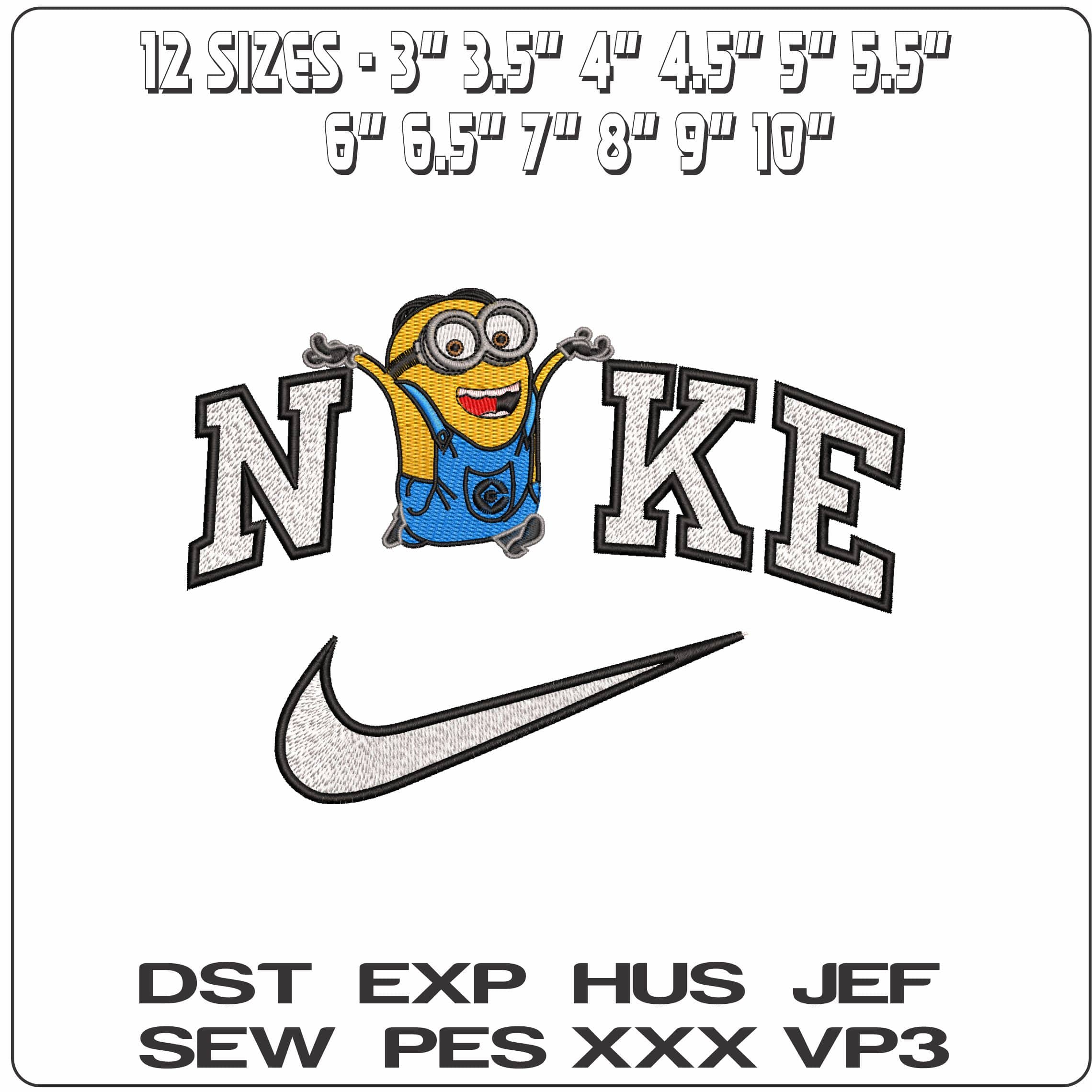 Nike Minion Running Cheering - Elegant embroidery design file - instant download — view 2