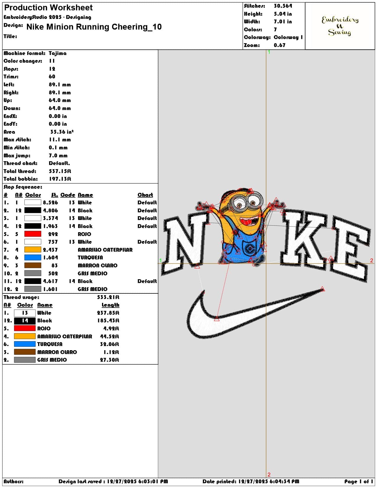 Nike Minion Running Cheering - Elegant embroidery design file - instant download — view 3