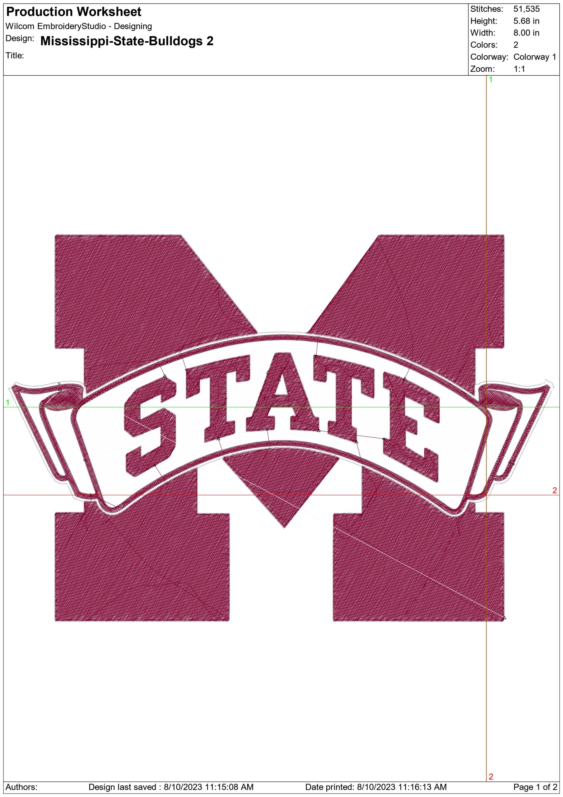 Mississippi State Bulldogs embroidery design Mississippi State University Logo machine pattern file instant download — view 2