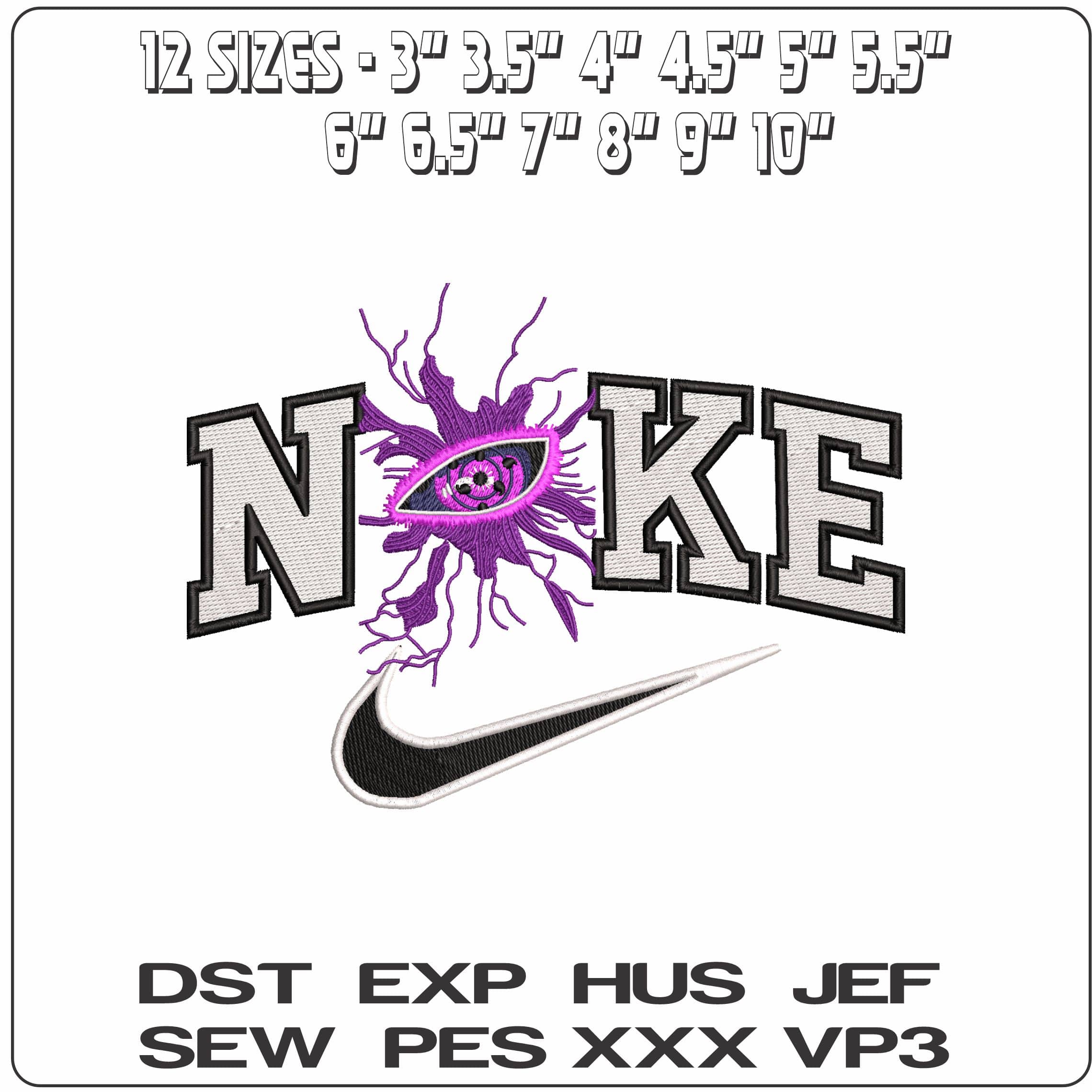 Nike Naruto Eye Anime - Elegant embroidery design file - instant download — view 2
