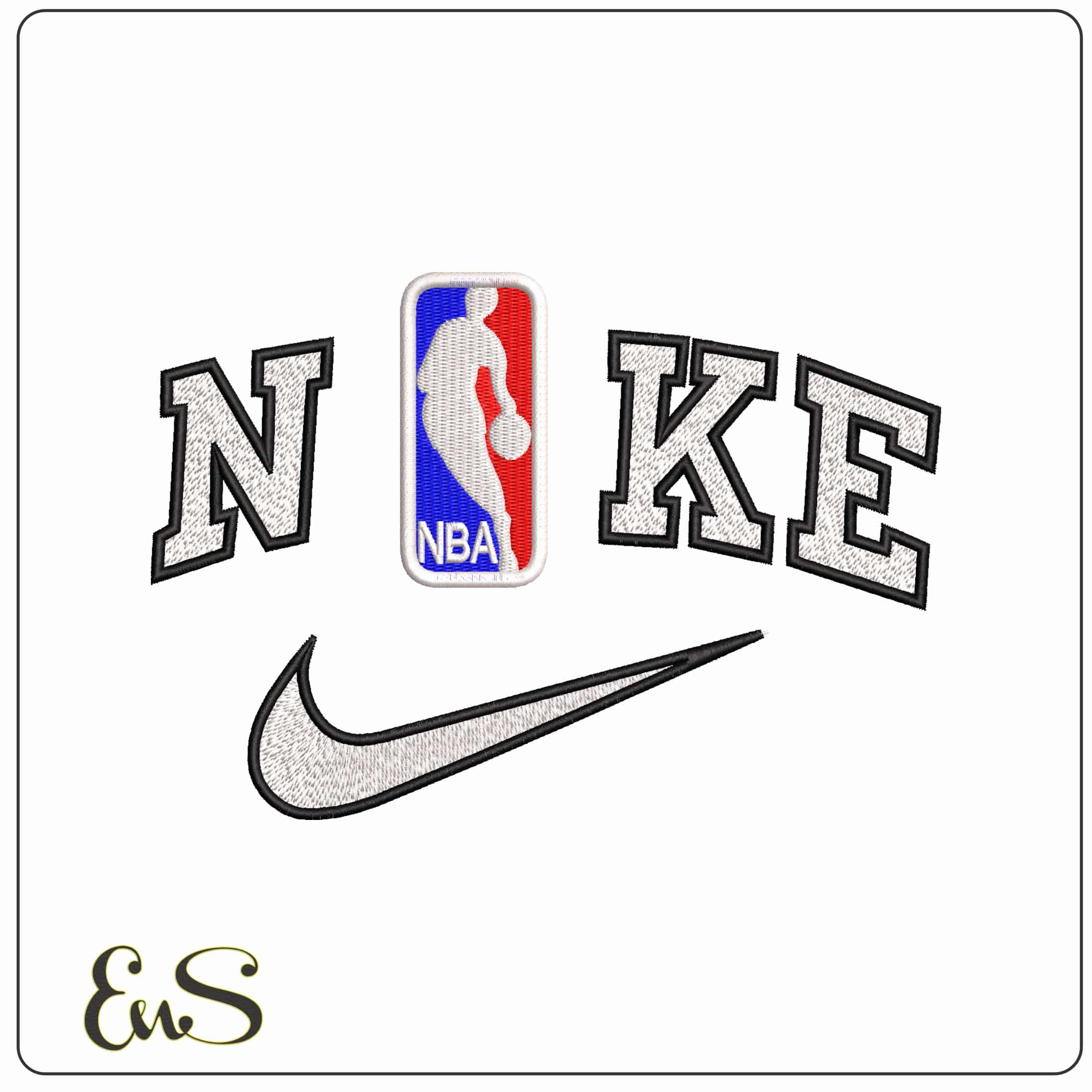 Nike NBA Logo Red White and Blue - Elegant embroidery design file - instant download