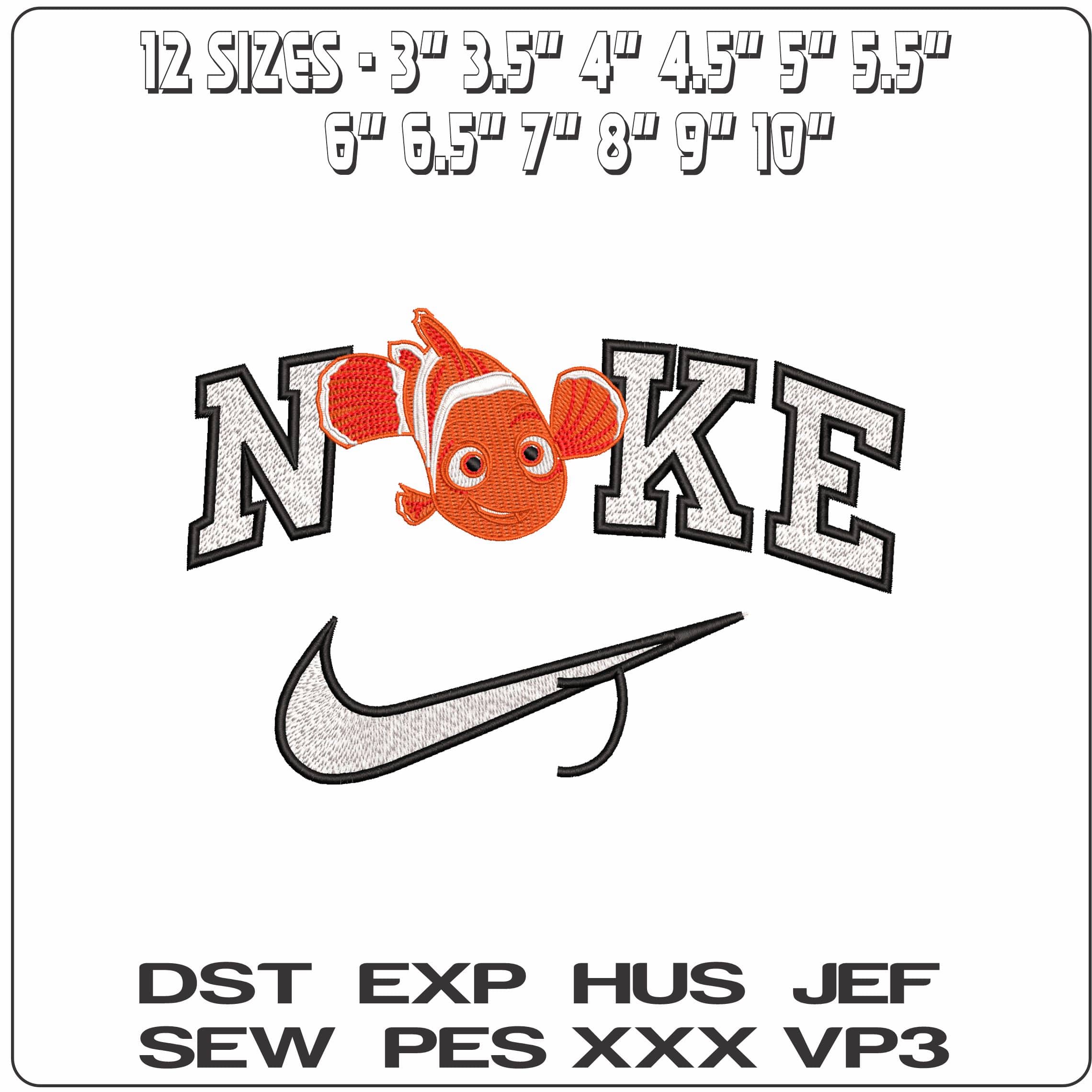 Nike Nemo Finding Nemo - Elegant embroidery design file - instant download — view 2