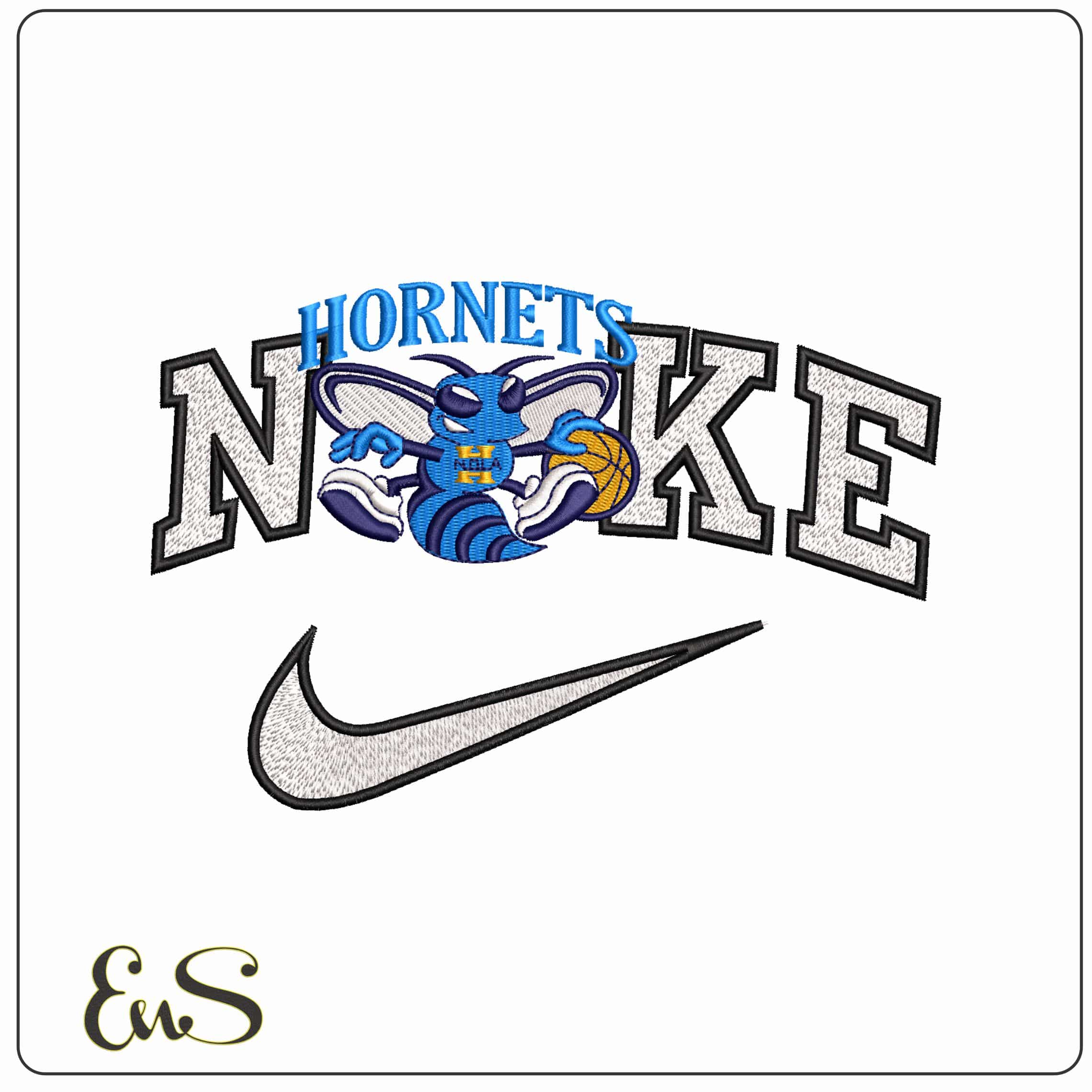 Nike New Orleans Hornets - Elegant embroidery design file - instant download