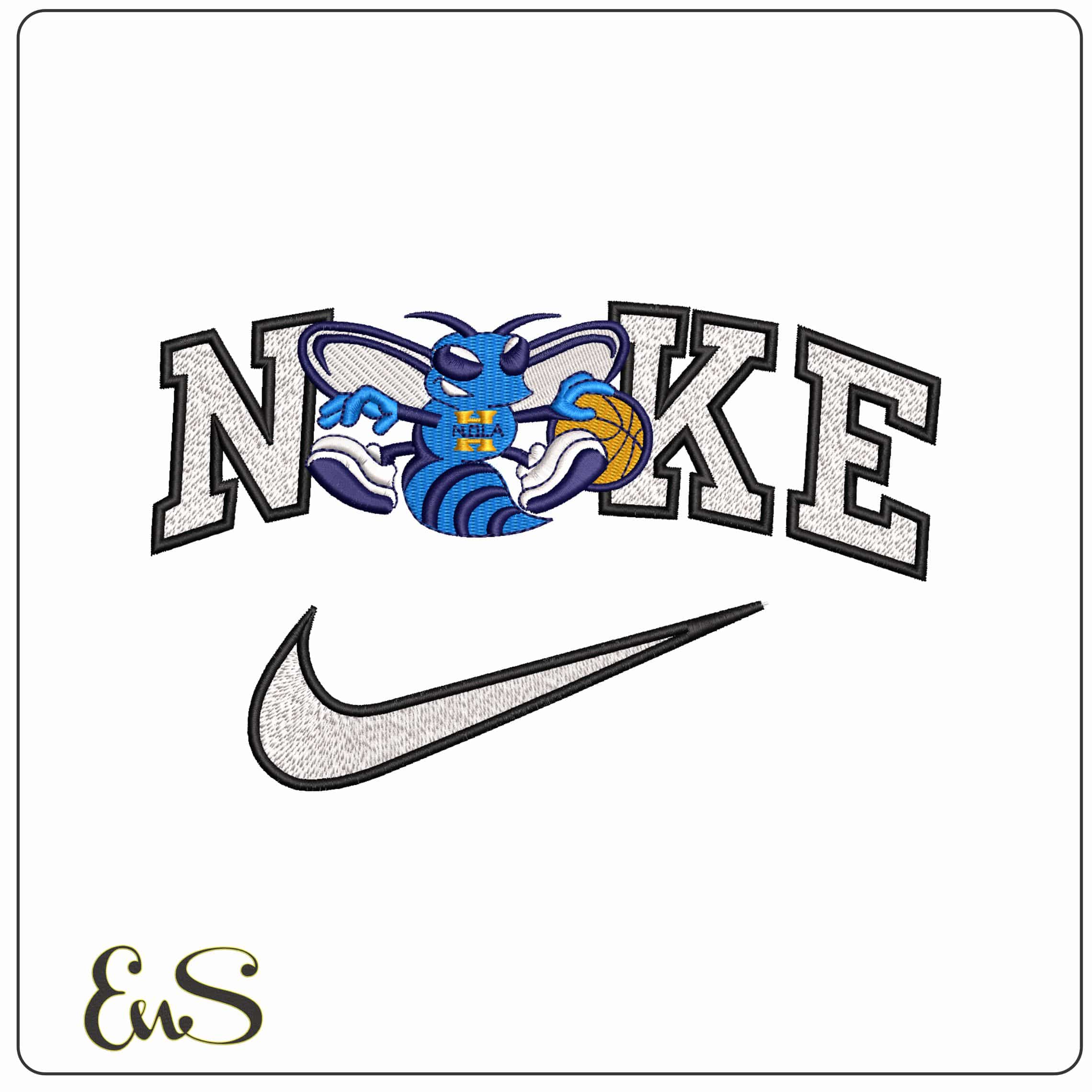 Nike New Orleans Hornets Logo - Elegant embroidery design file - instant download