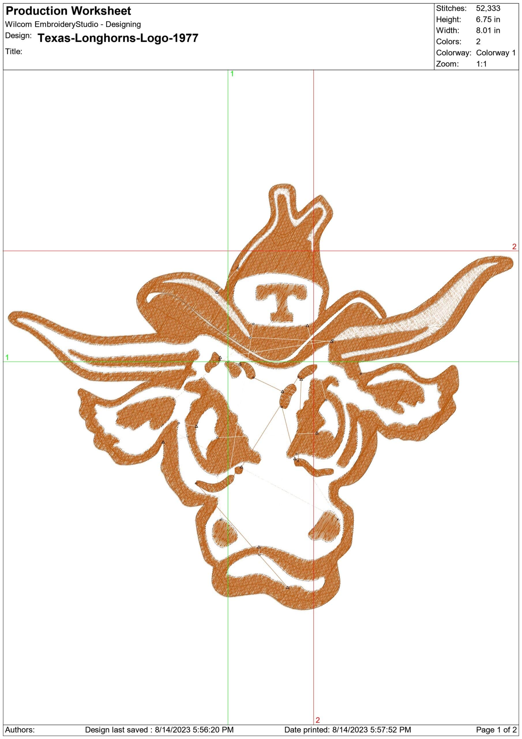 Texas Longhorns embroidery design - Logo embroidery machine pattern embroidery file - instant download in a frame — view 3
