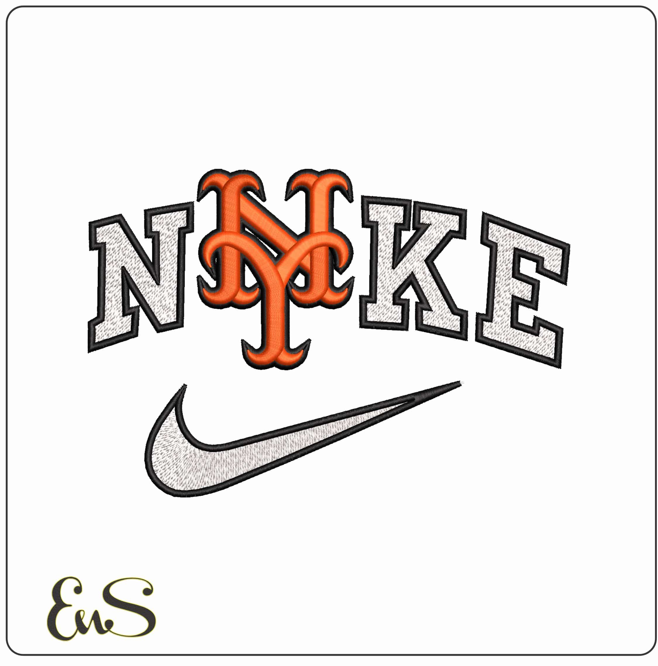 Nike New York Mets2 3d - Elegant embroidery design file - instant download