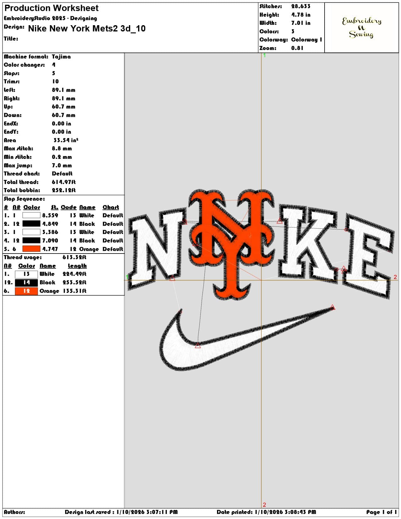 Nike New York Mets2 3d - Elegant embroidery design file - instant download — view 3