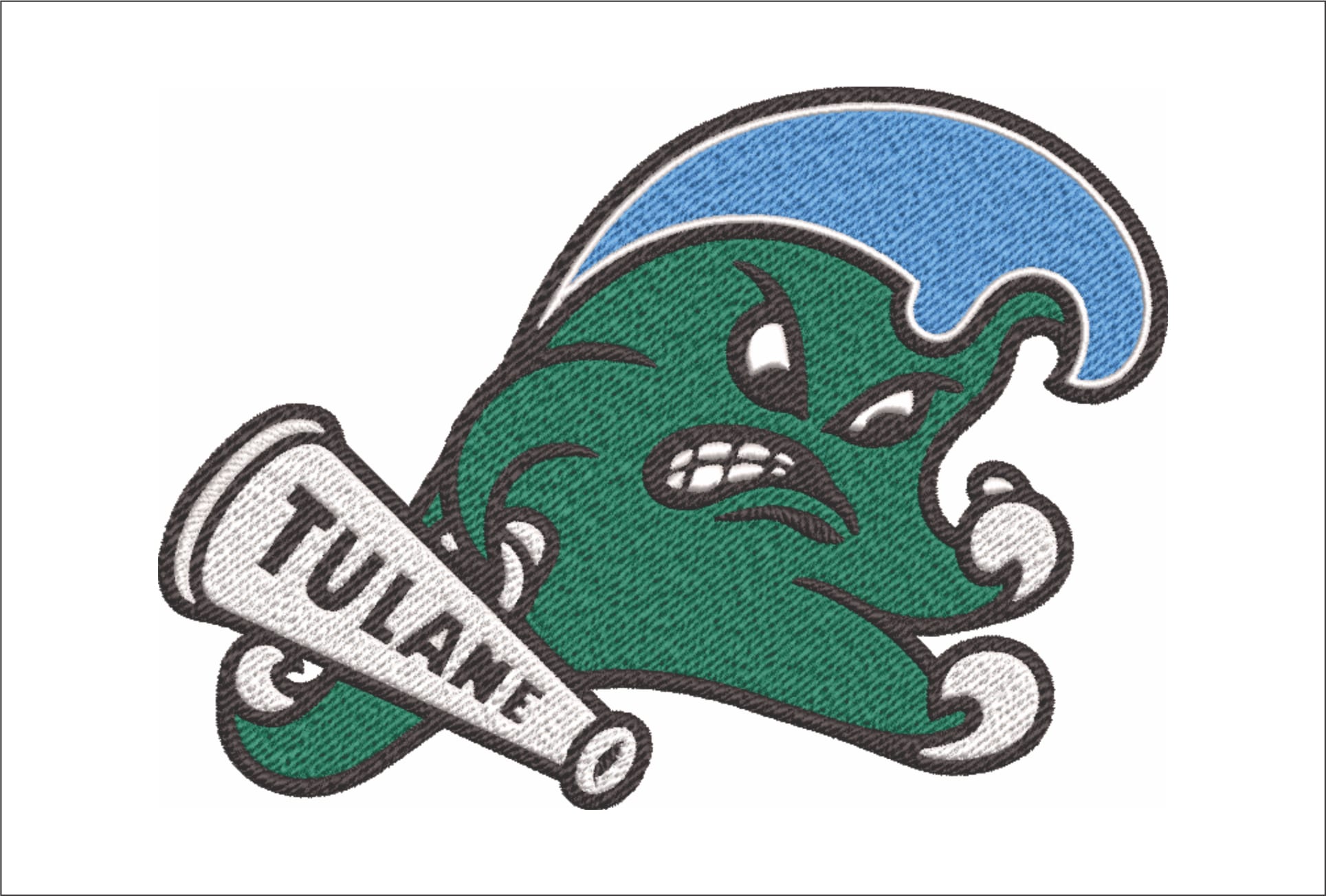 Tulane Green wave embroidery design - Tulane University of embroidery machine pattern embroidery file - instant download in a frame