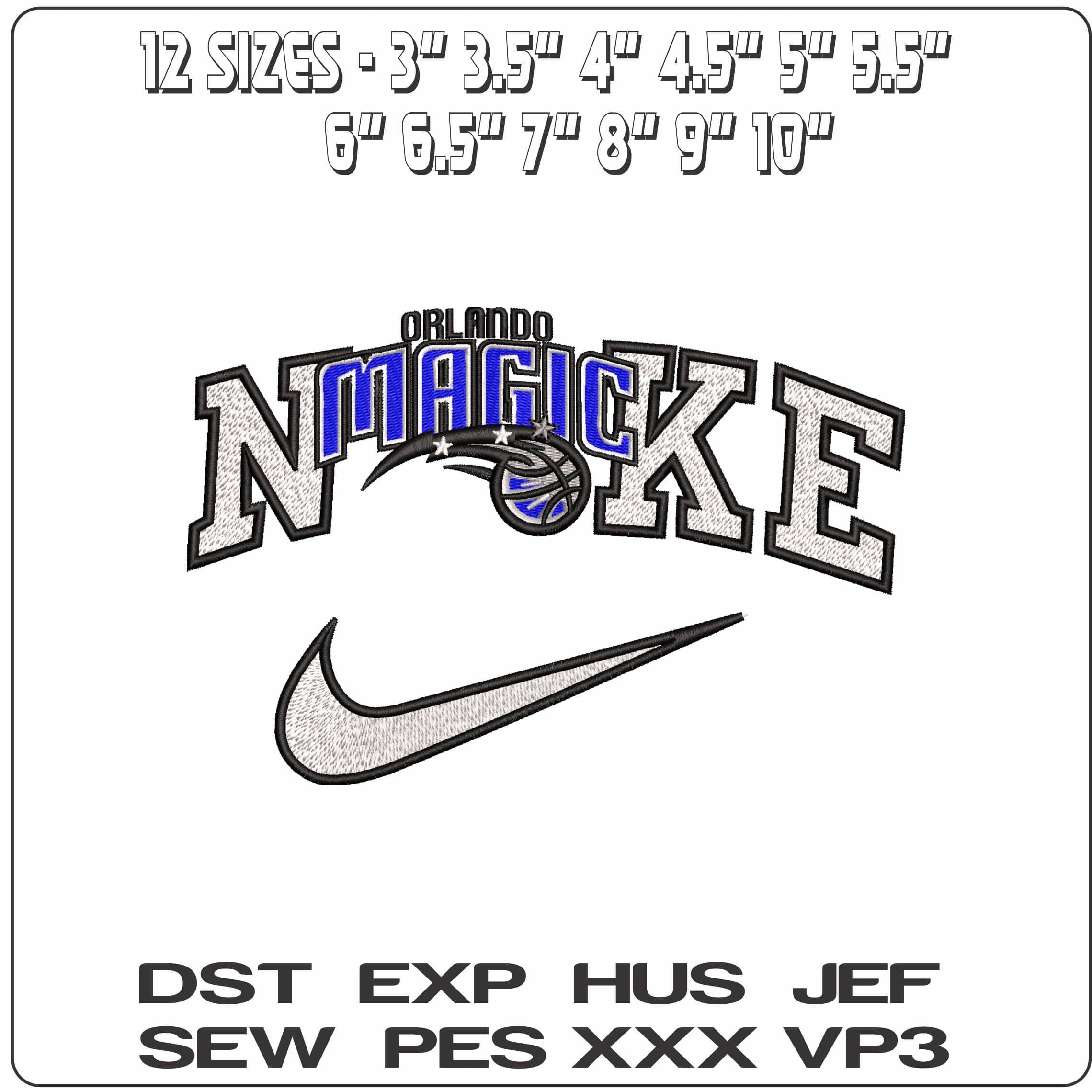 Nike Orlando Magic - Elegant embroidery design file - instant download — view 2