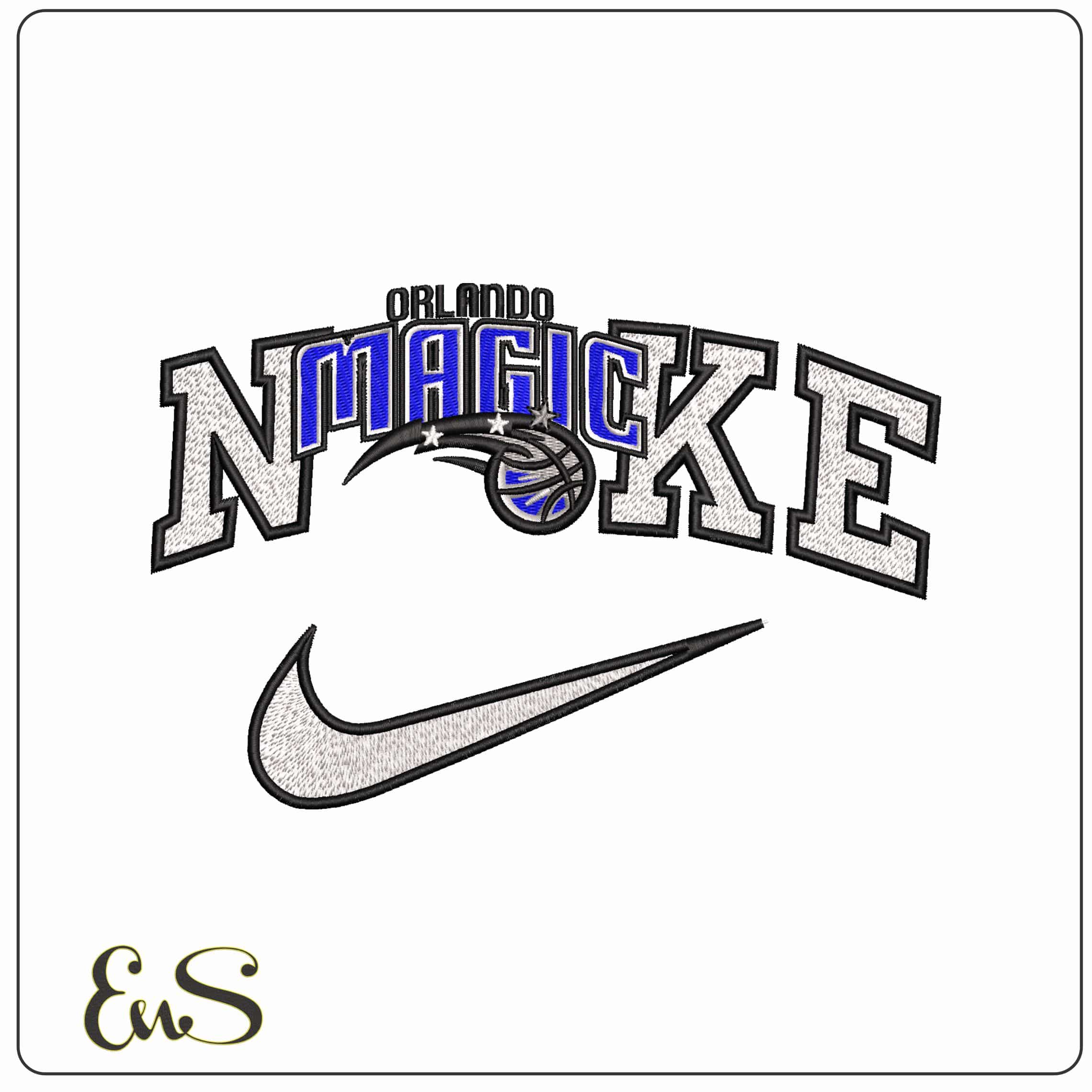 Nike Orlando Magic - Elegant embroidery design file - instant download