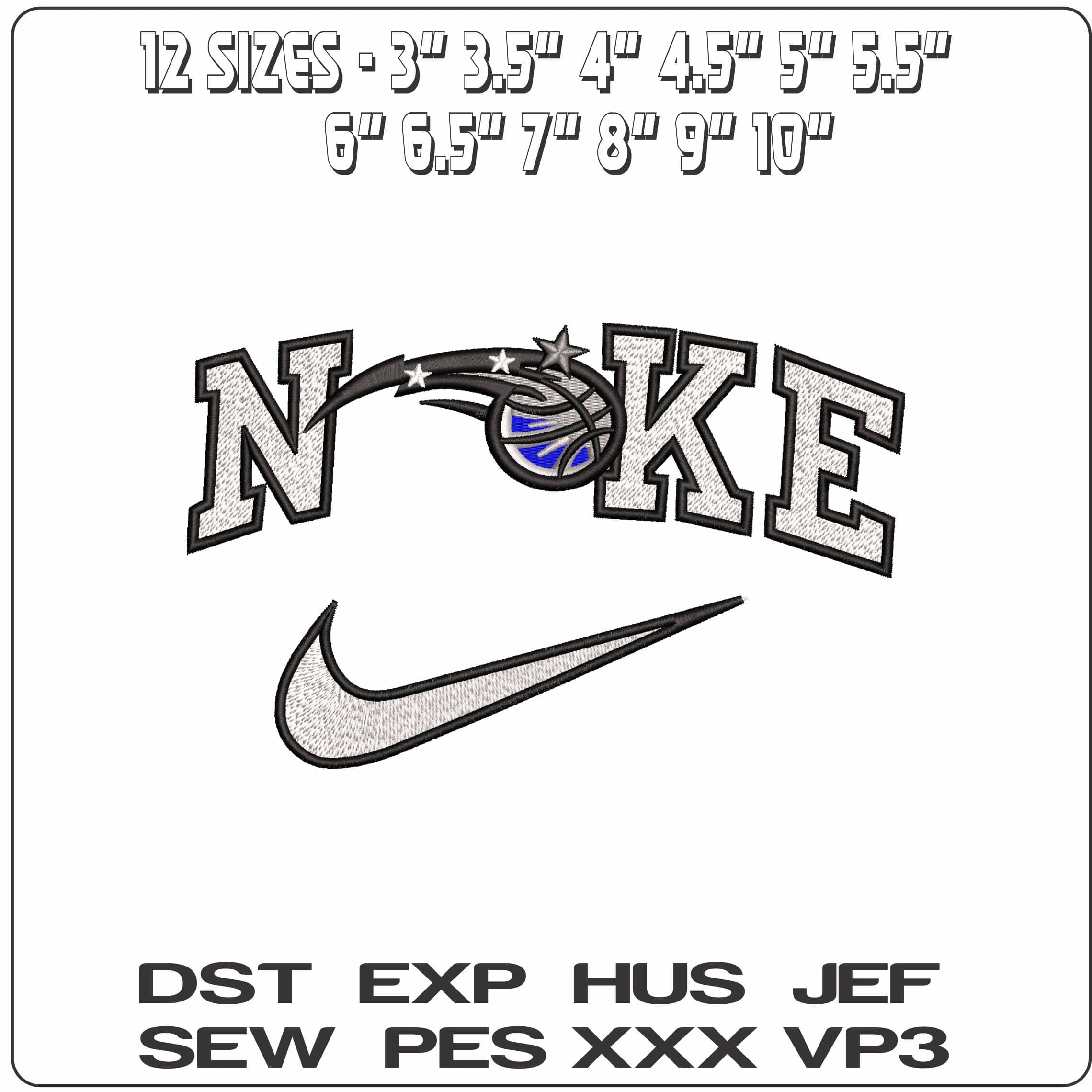 Nike Orlando Magic Logo - Elegant embroidery design file - instant download — view 2