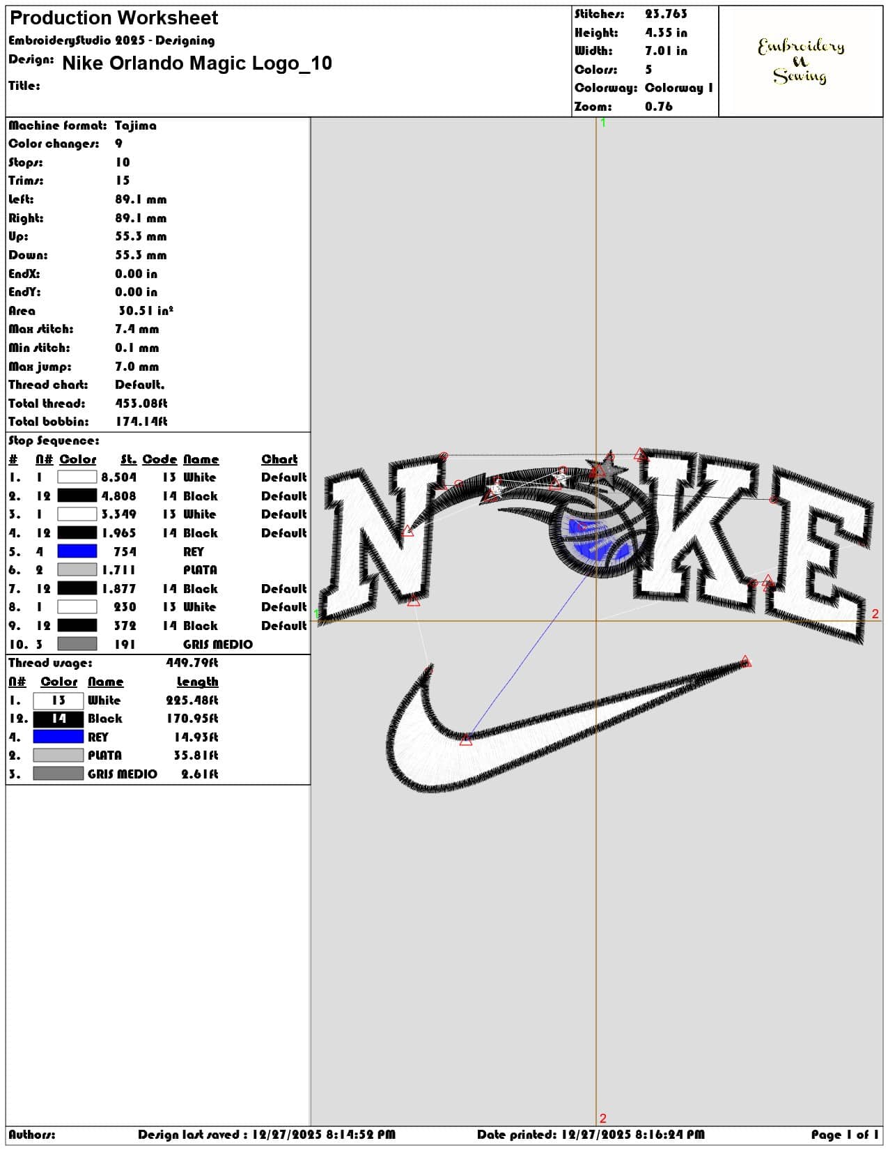 Nike Orlando Magic Logo - Elegant embroidery design file - instant download — view 3