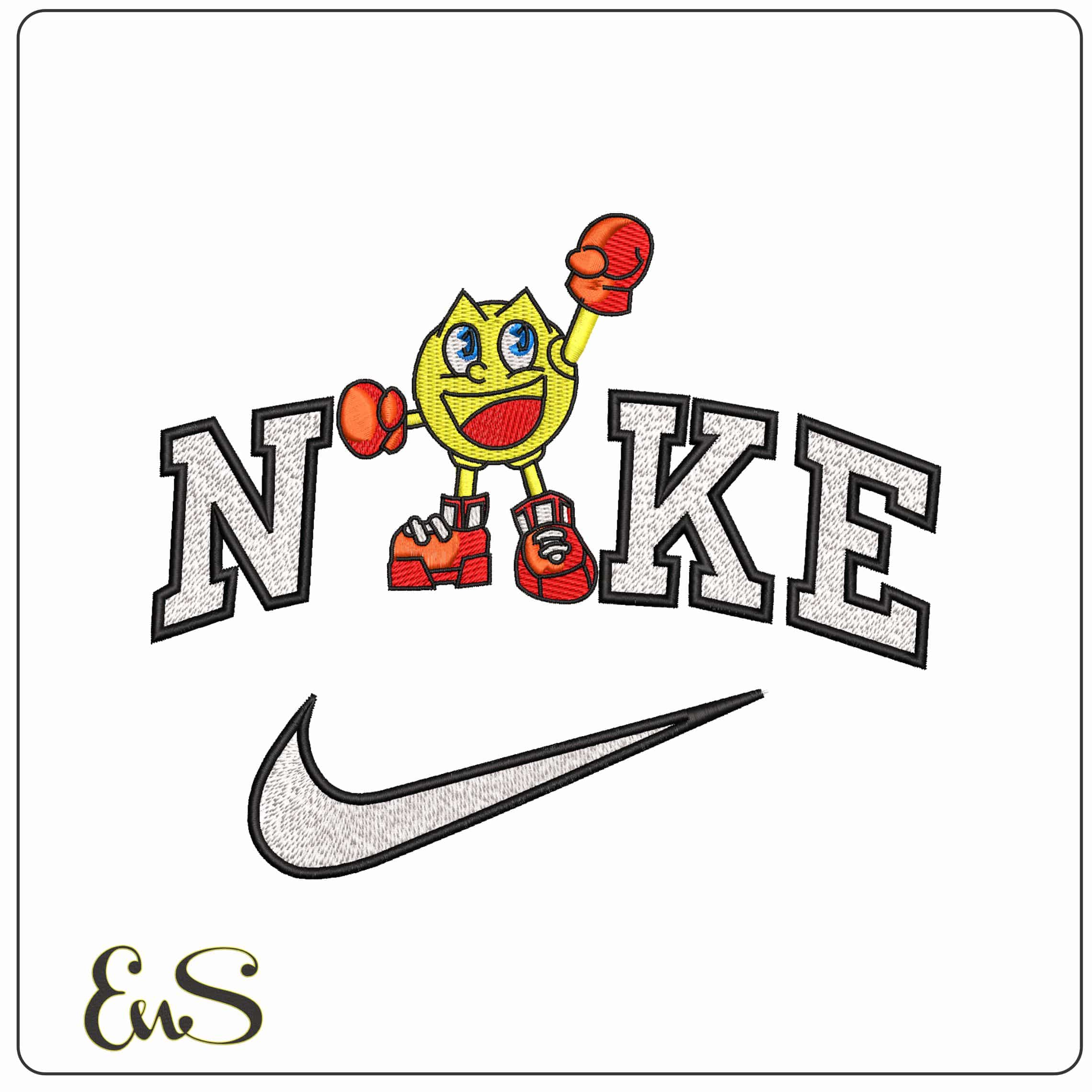 Nike Packman Boxing - Elegant embroidery design file - instant download