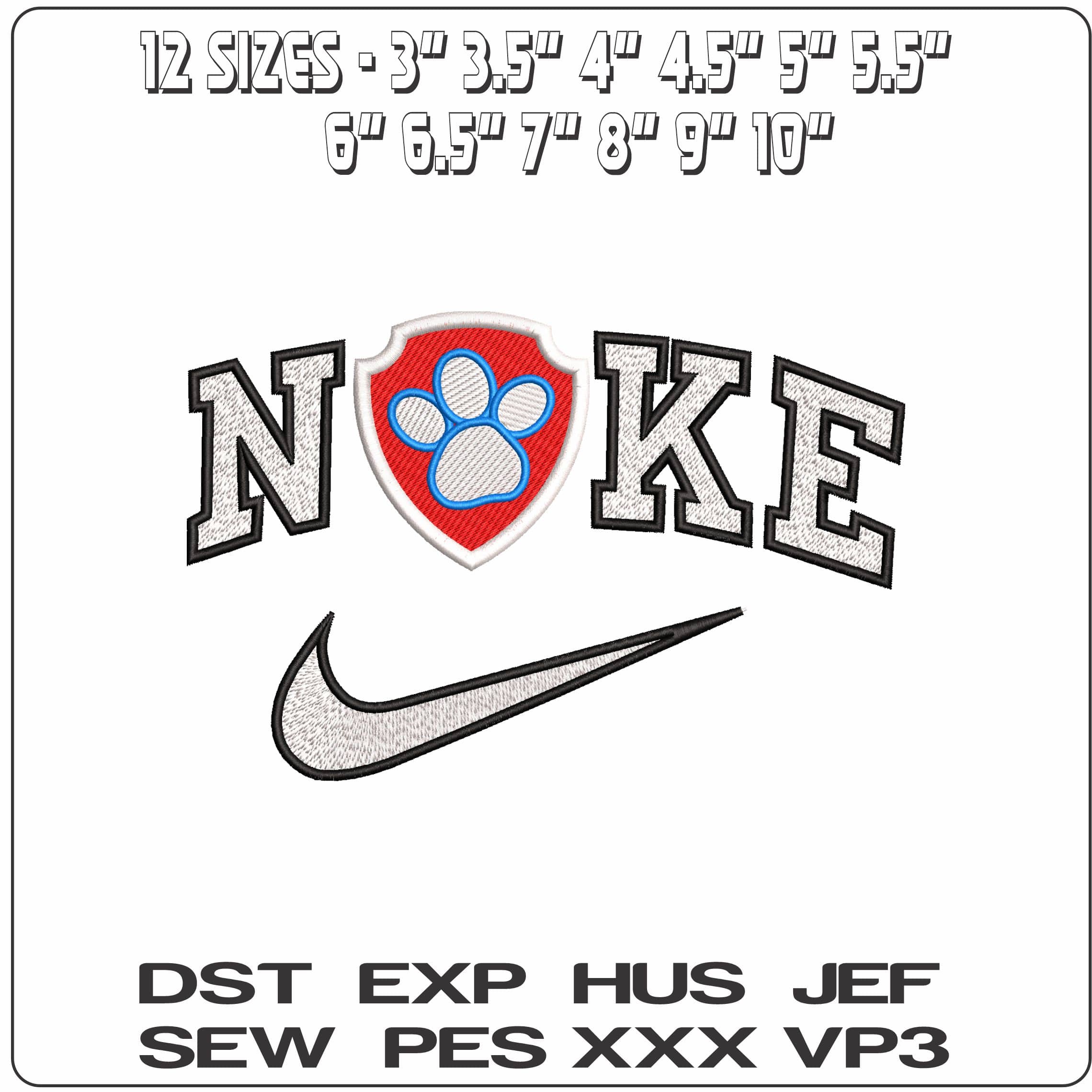 Nike PAW Shield Patch Paw Patrol - Elegant embroidery design file - instant download — view 2