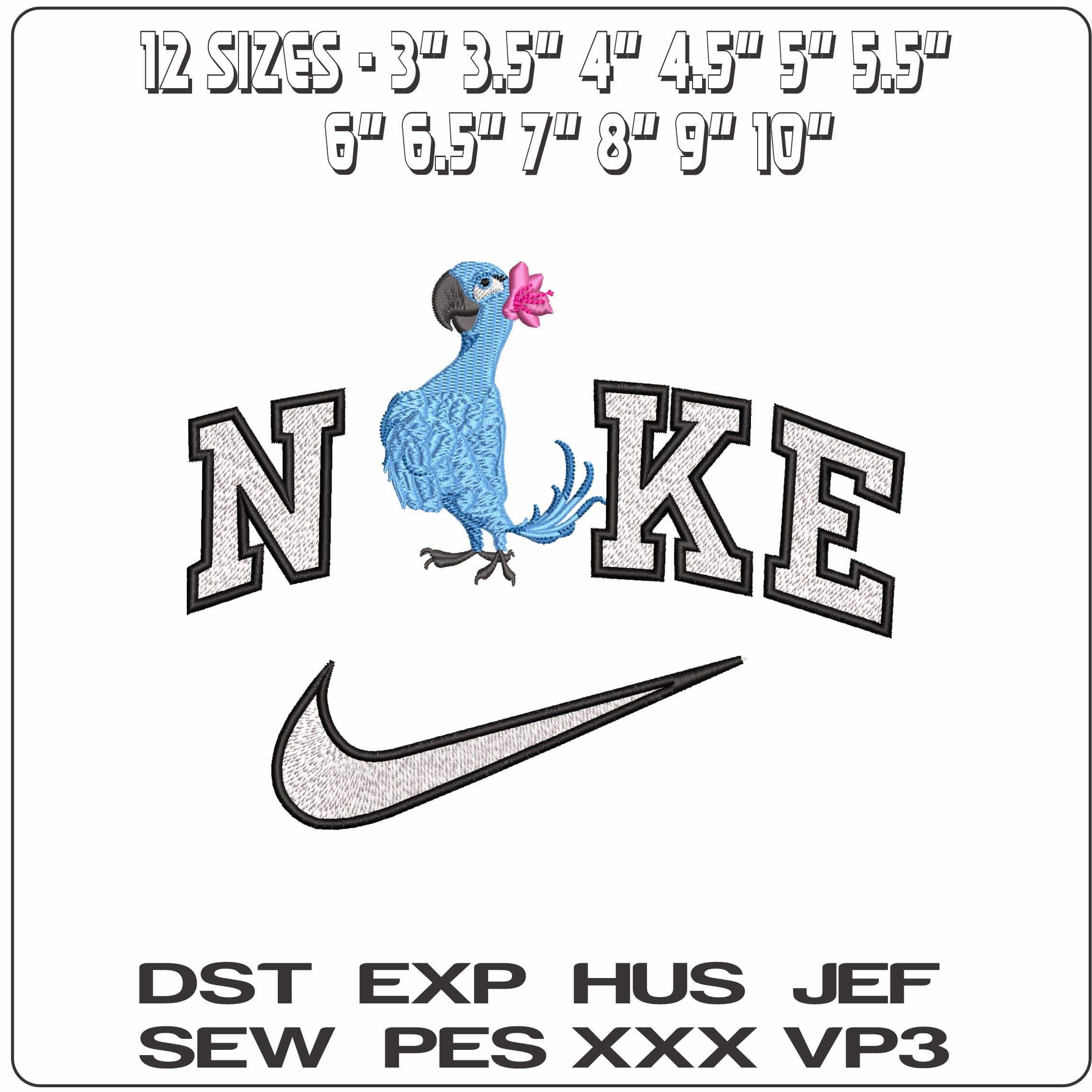 Nike Perla Blu Rio 2 Cartoon - Elegant embroidery design file - instant download — view 2