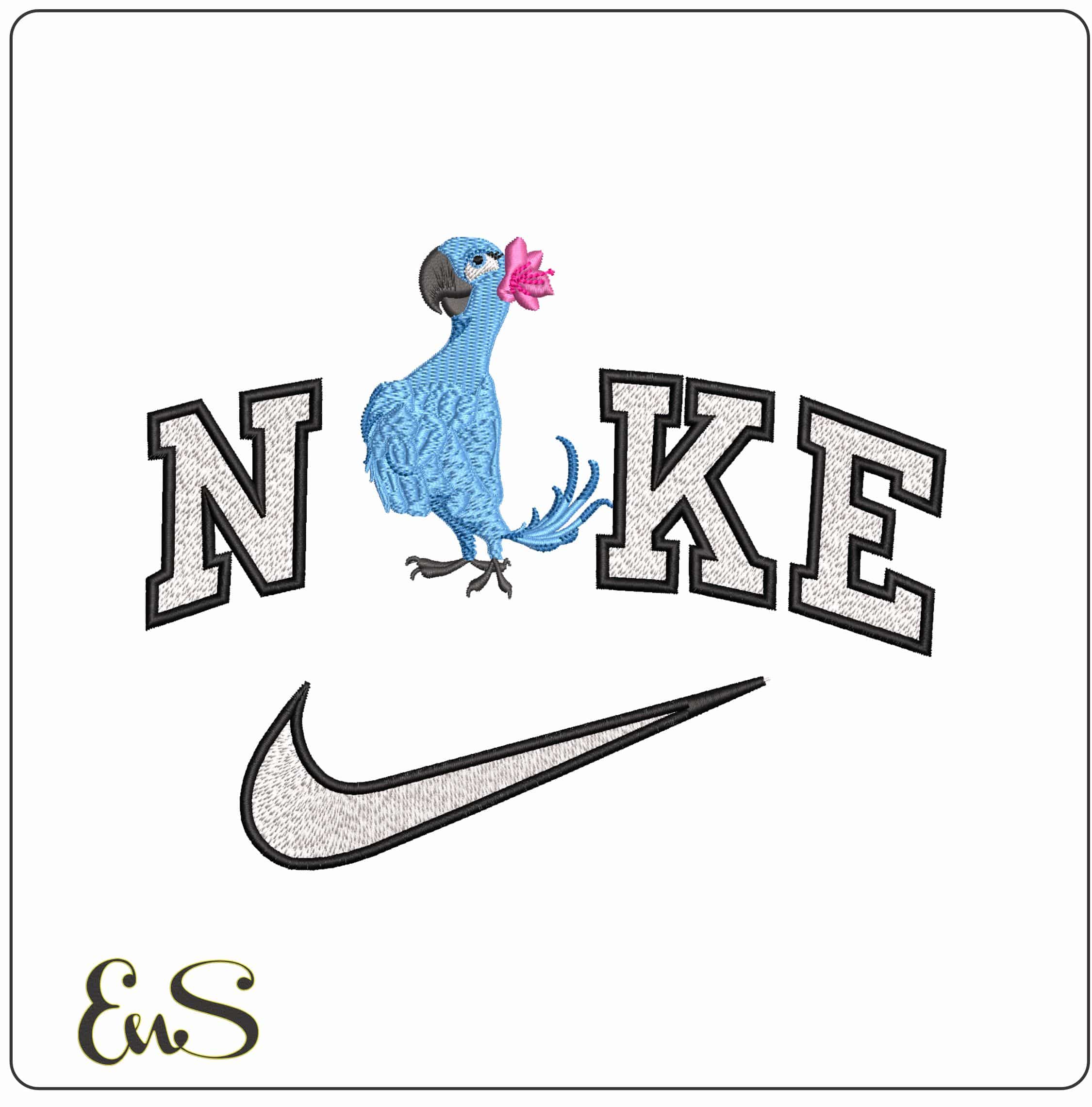 Nike Perla Blu Rio 2 Cartoon - Elegant embroidery design file - instant download