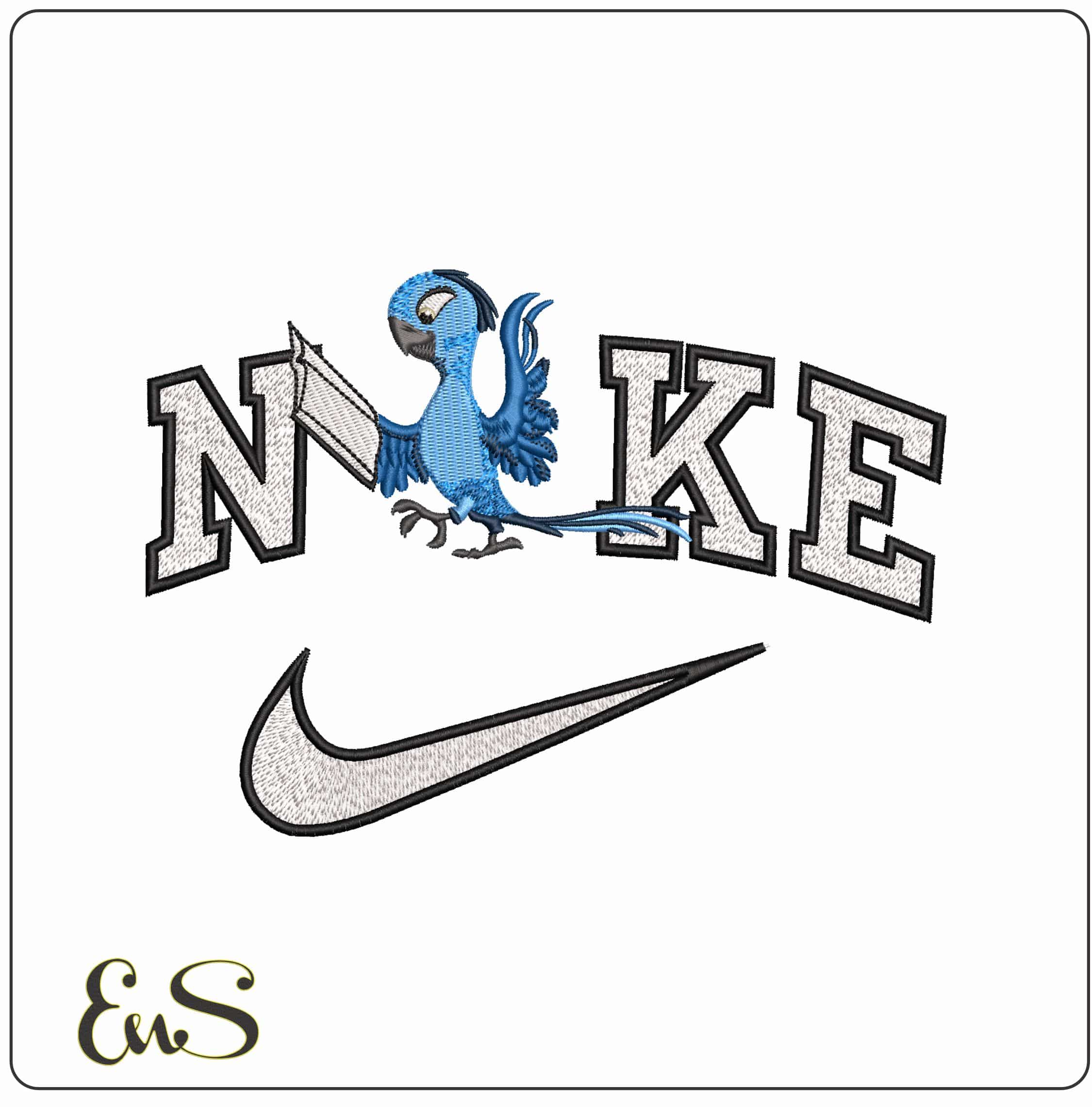 Nike Perla Blu Reading Rio 2 Cartoon - Elegant embroidery design file - instant download