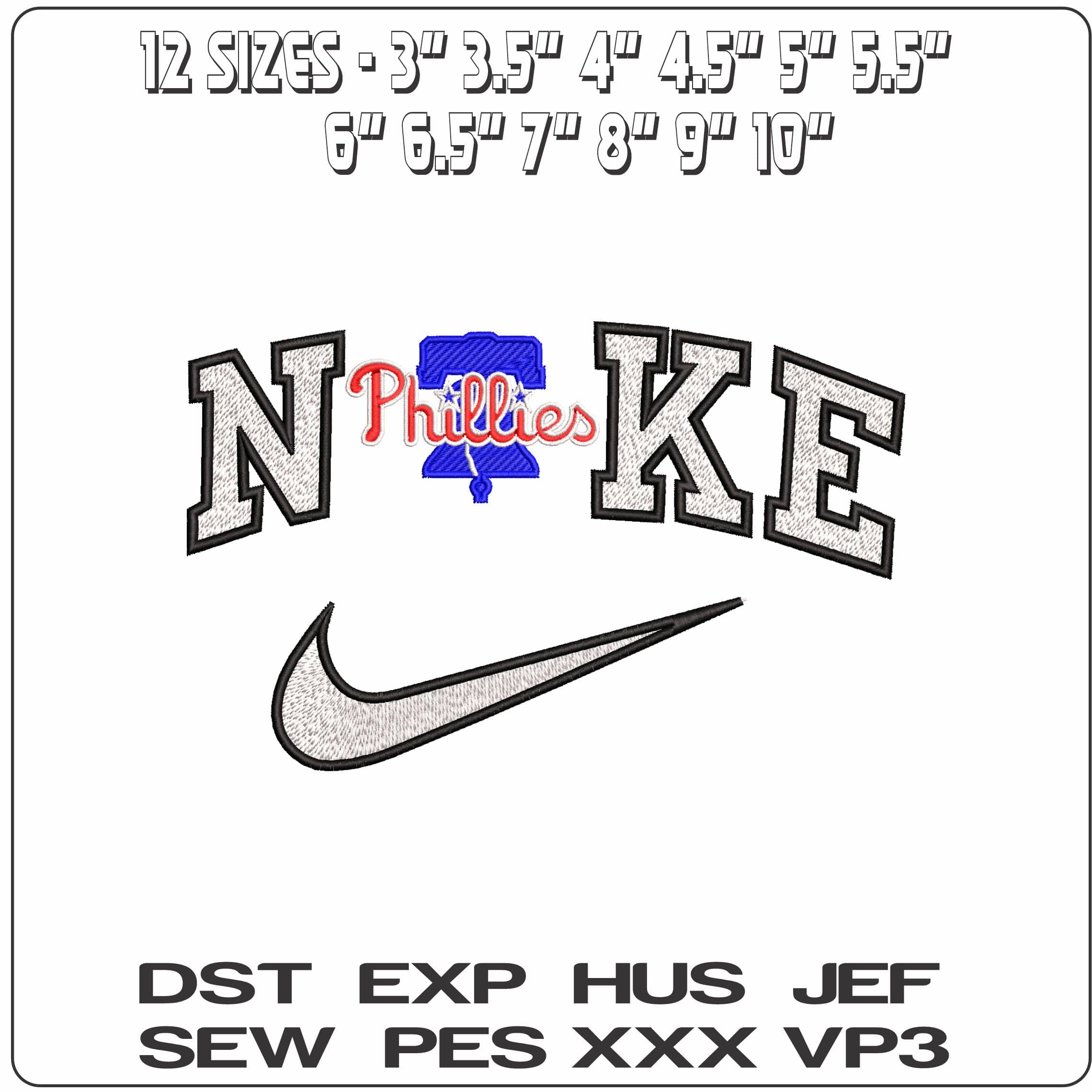 Nike Phillies Liberty Bell MLB - Elegant embroidery design file - instant download — view 2