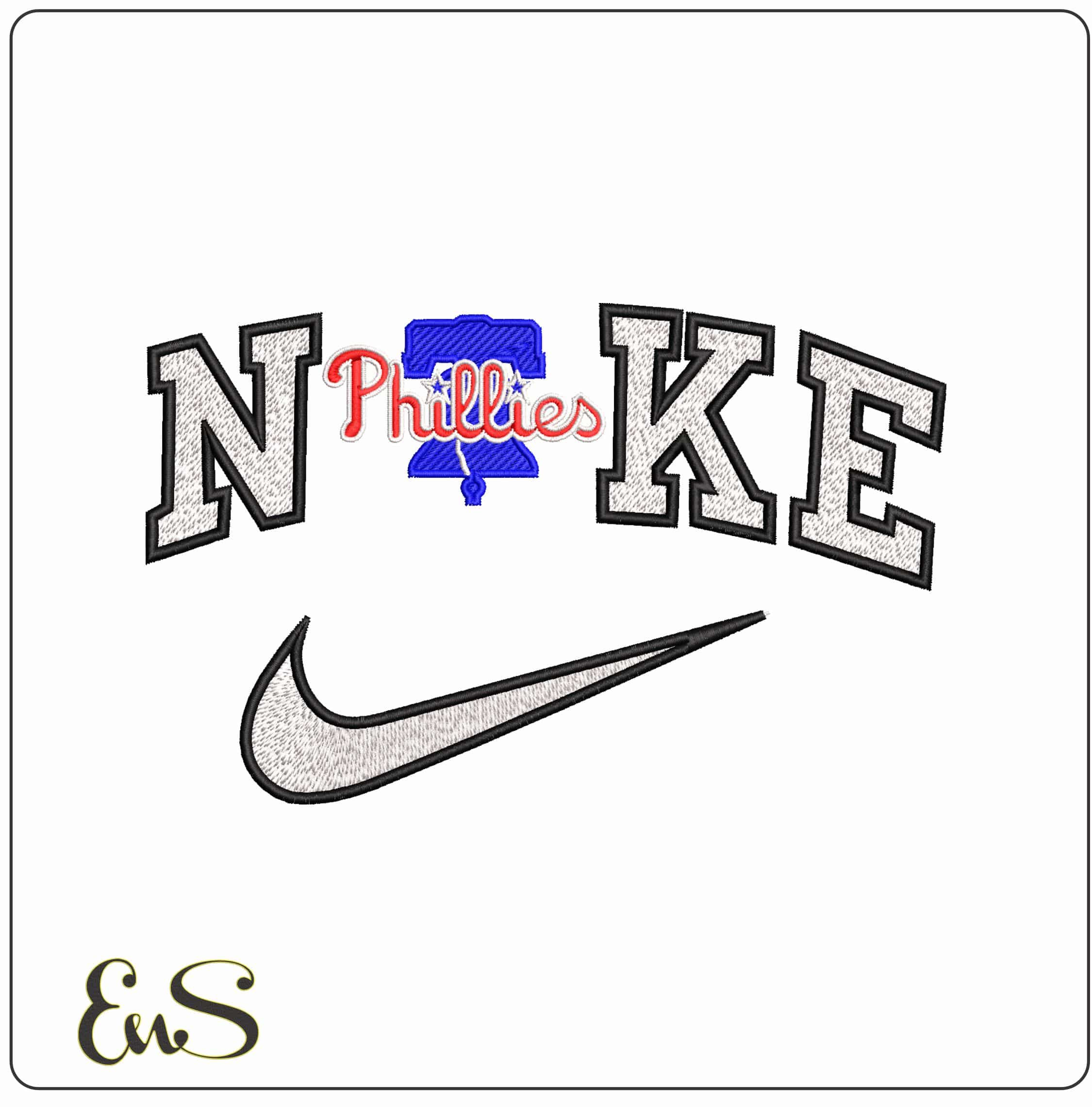 Nike Phillies Liberty Bell MLB - Elegant embroidery design file - instant download