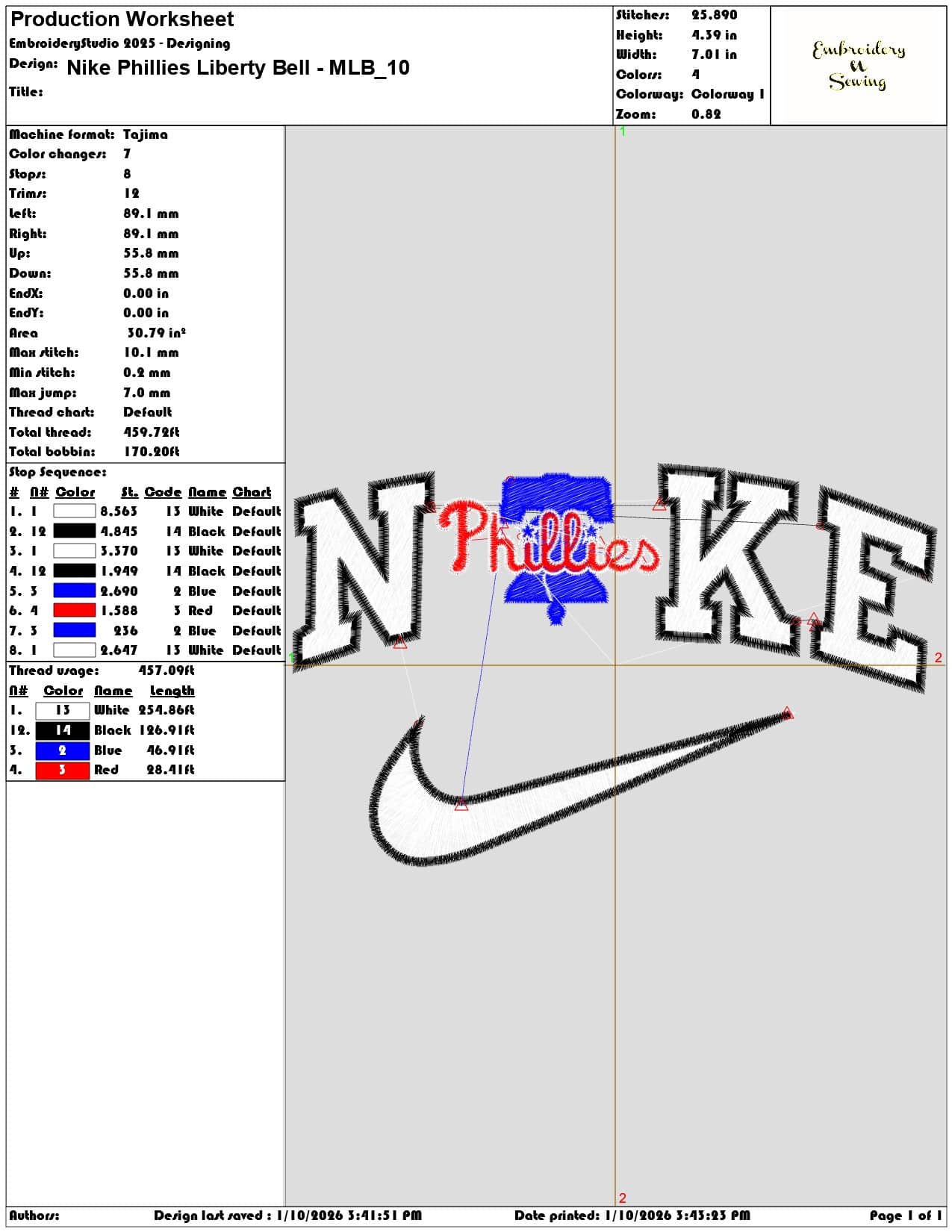 Nike Phillies Liberty Bell MLB - Elegant embroidery design file - instant download — view 3