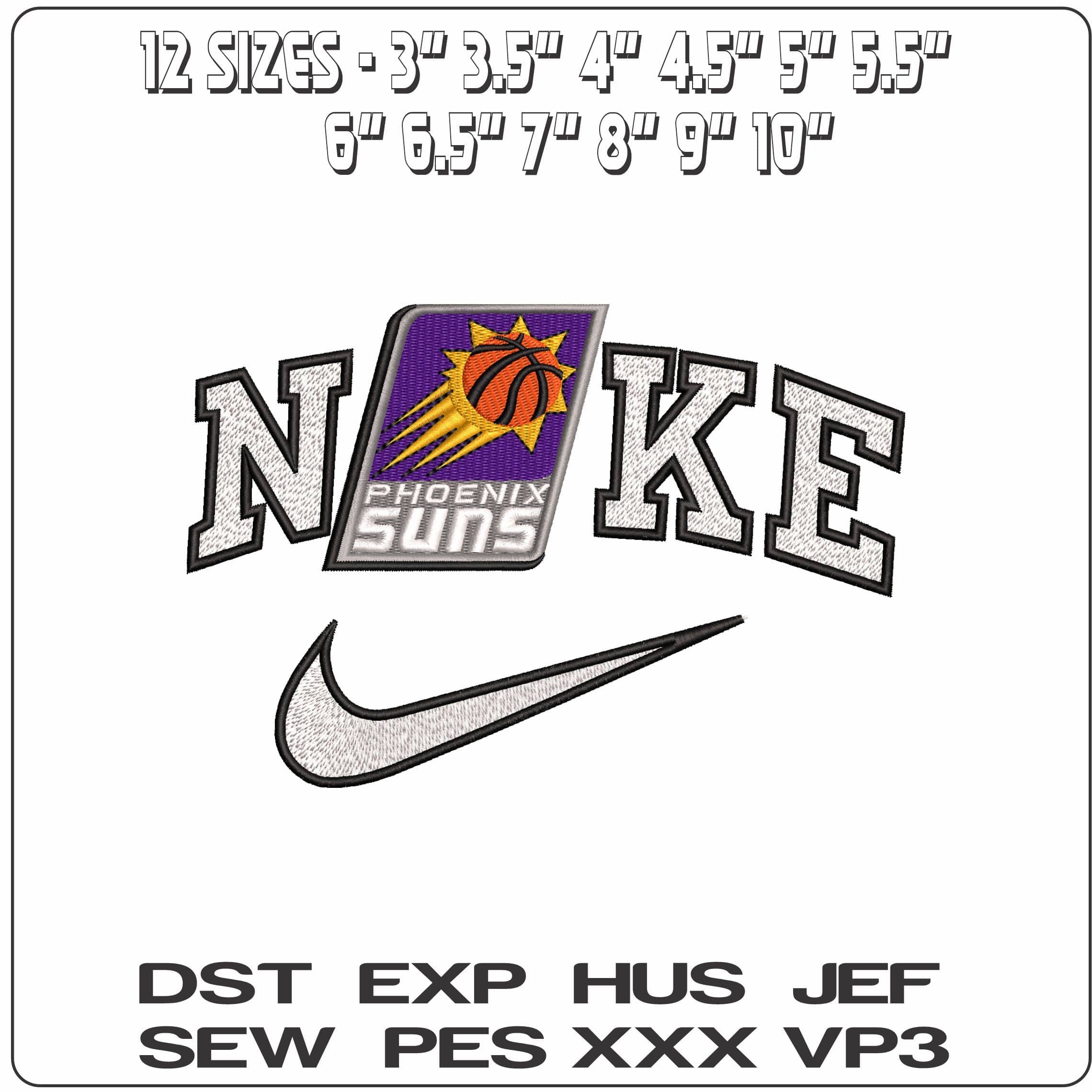 Nike Phoenix Suns - Elegant embroidery design file - instant download — view 2