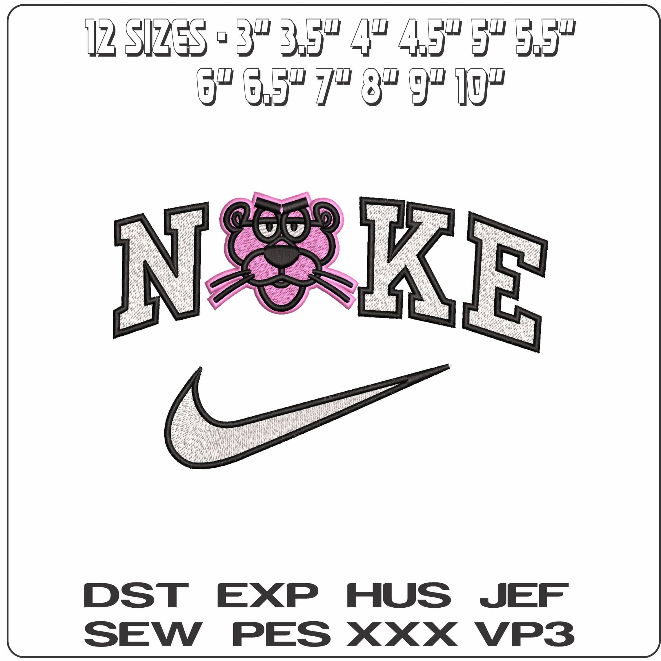 Nike Pink Panther Pink Face - Elegant embroidery design file - instant download — view 2