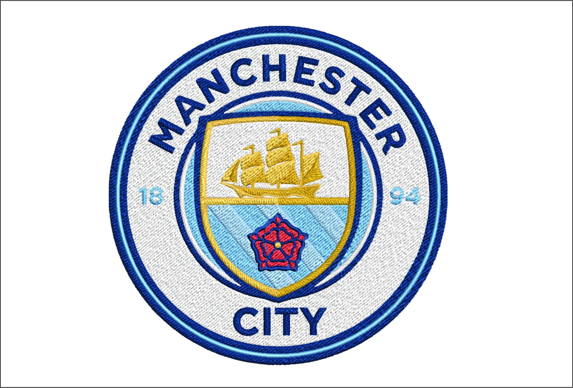 Manchester City embroidery design, Man City FC machine pattern