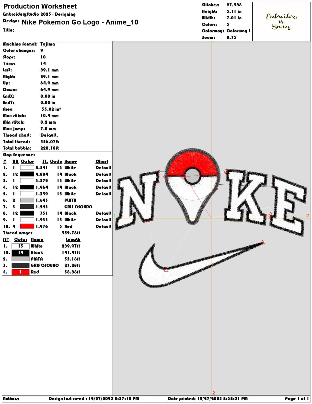 Nike Pokemon Go Logo Anime - Elegant embroidery design file - instant download — view 3