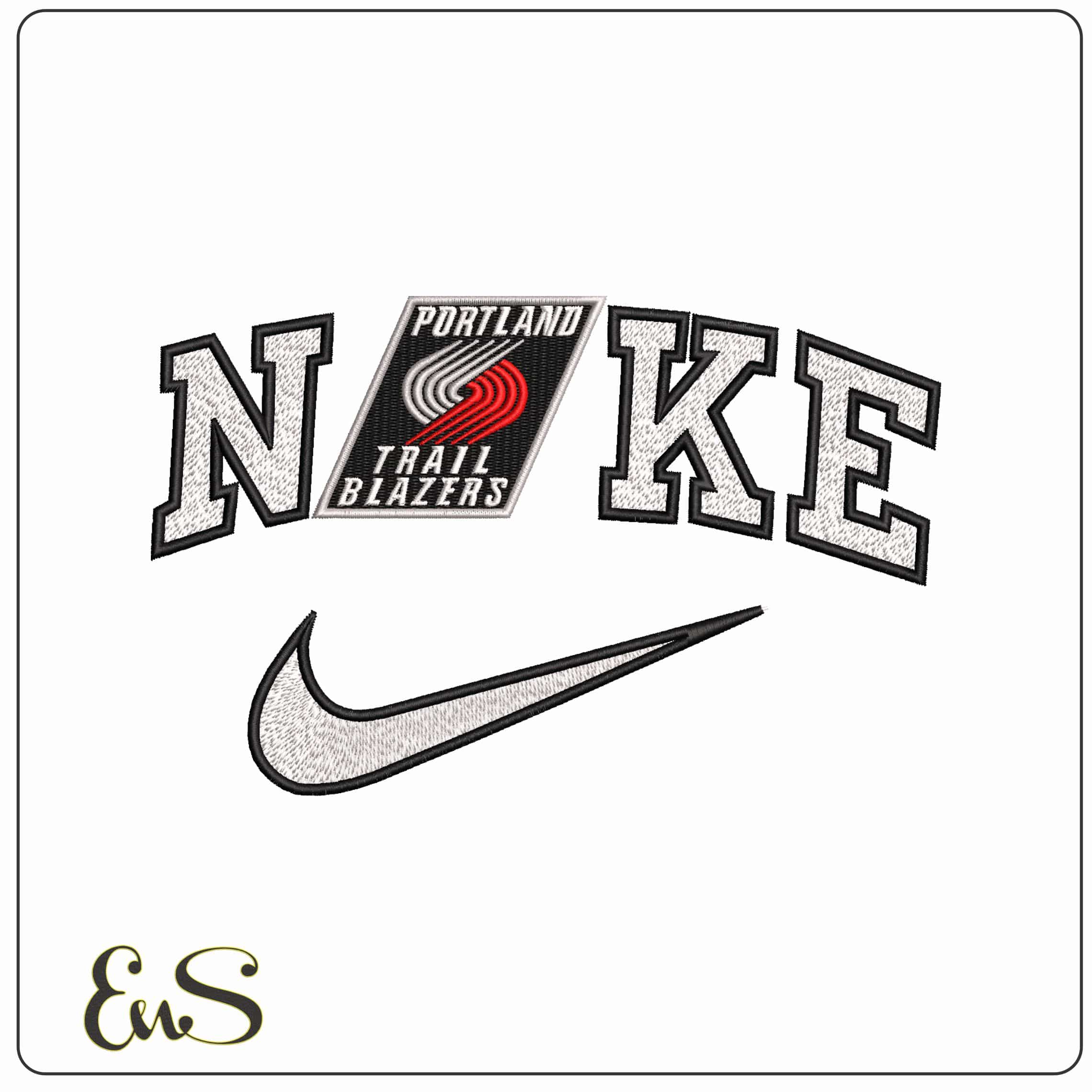 Nike Portland Trail Blazers - Elegant embroidery design file - instant download