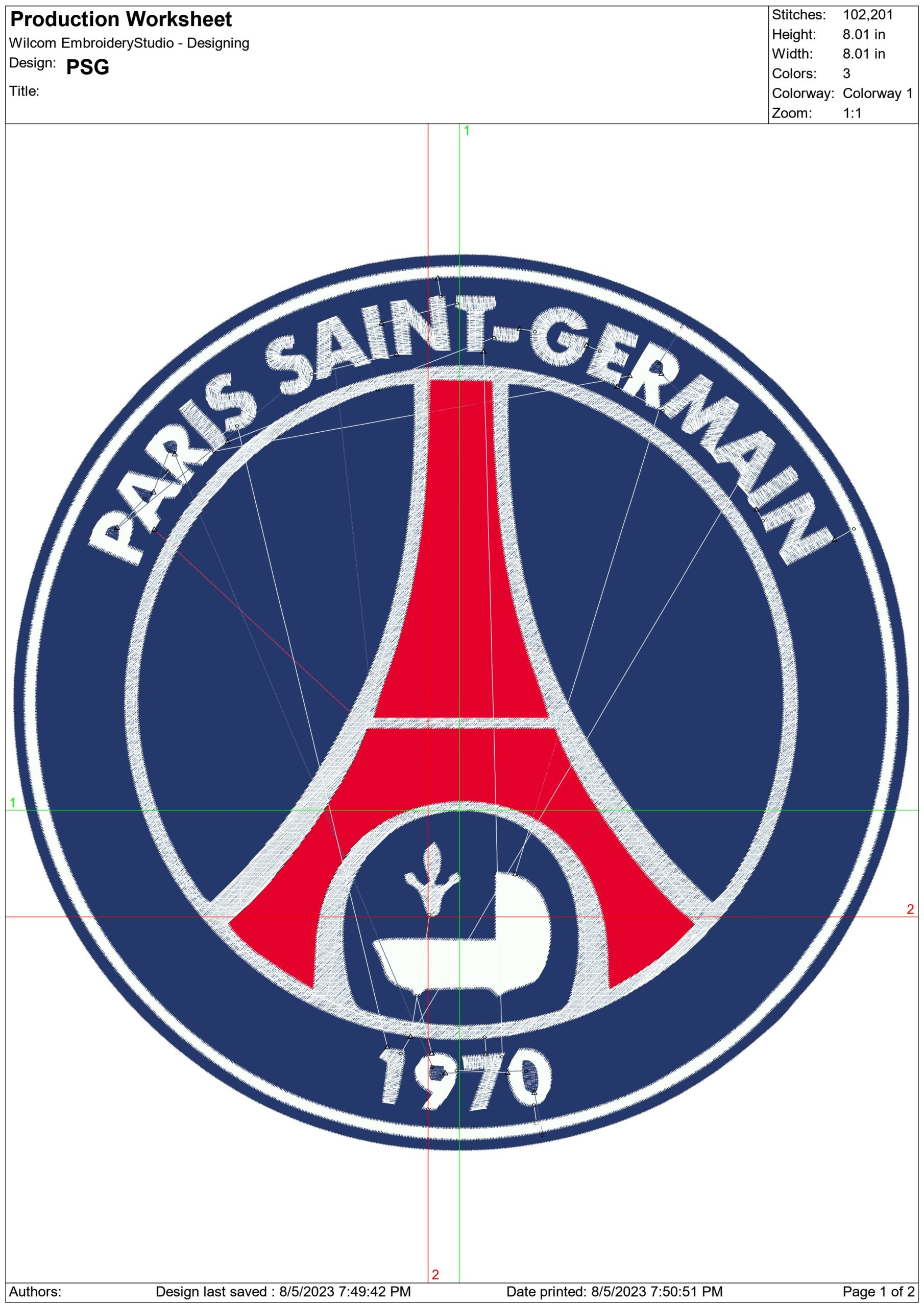 Paris St Germain embroidery design - Paris, France, La Ligue 1 design machine  pattern embroidery file instant download in a frame — view 3