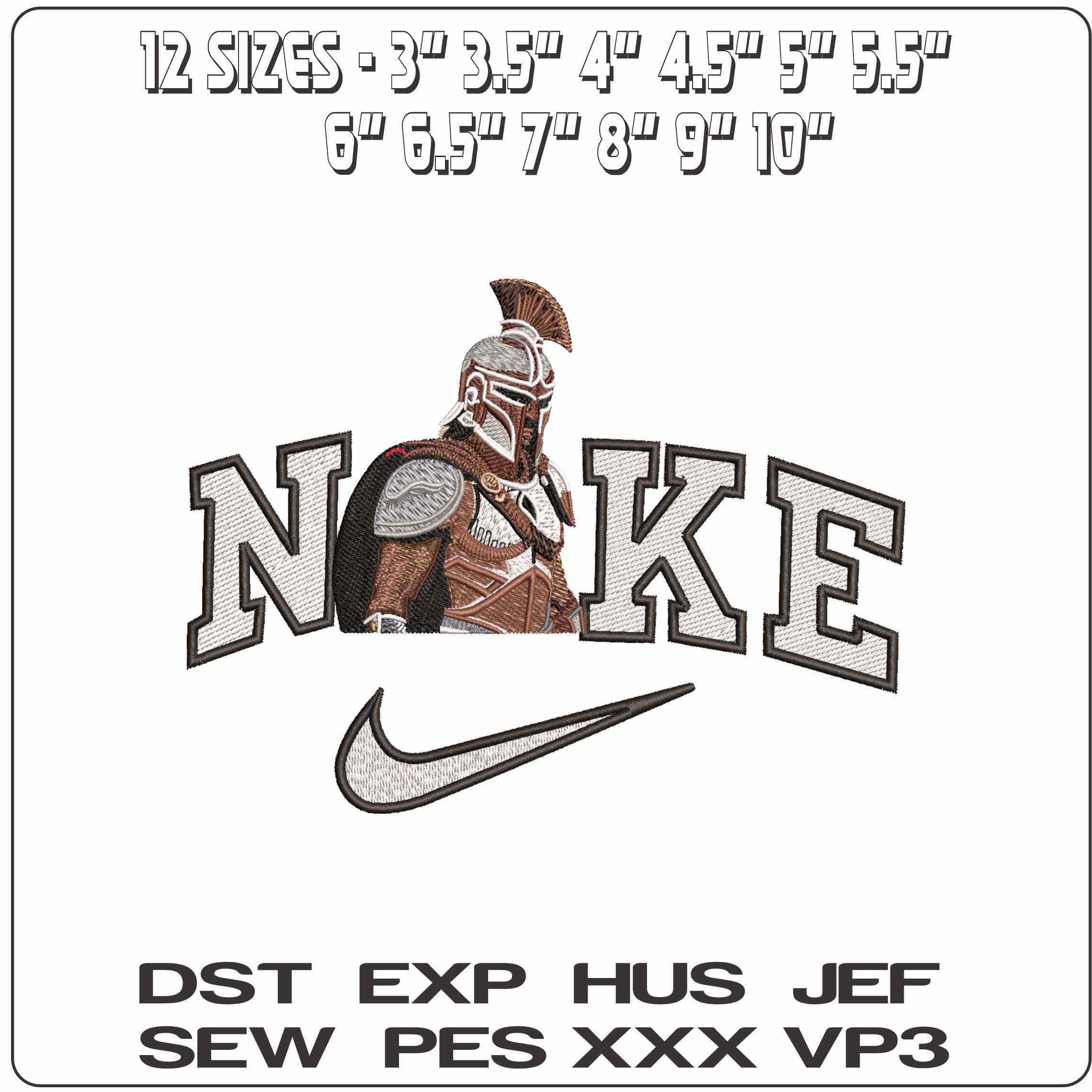 Nike Roman Gladiator Ready to Fight - Elegant embroidery design file - instant download — view 2