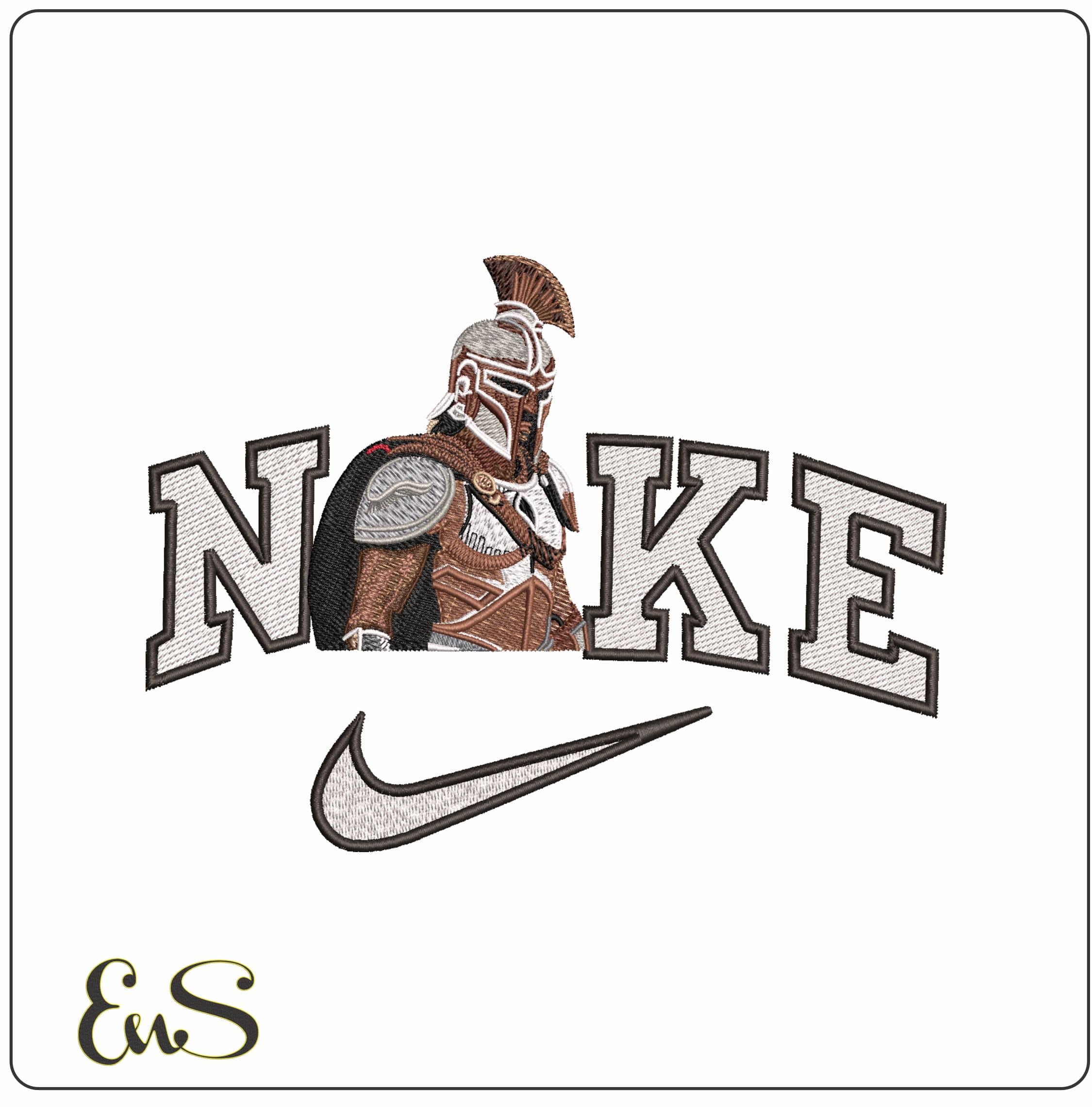 Nike Roman Gladiator Ready to Fight - Elegant embroidery design file - instant download