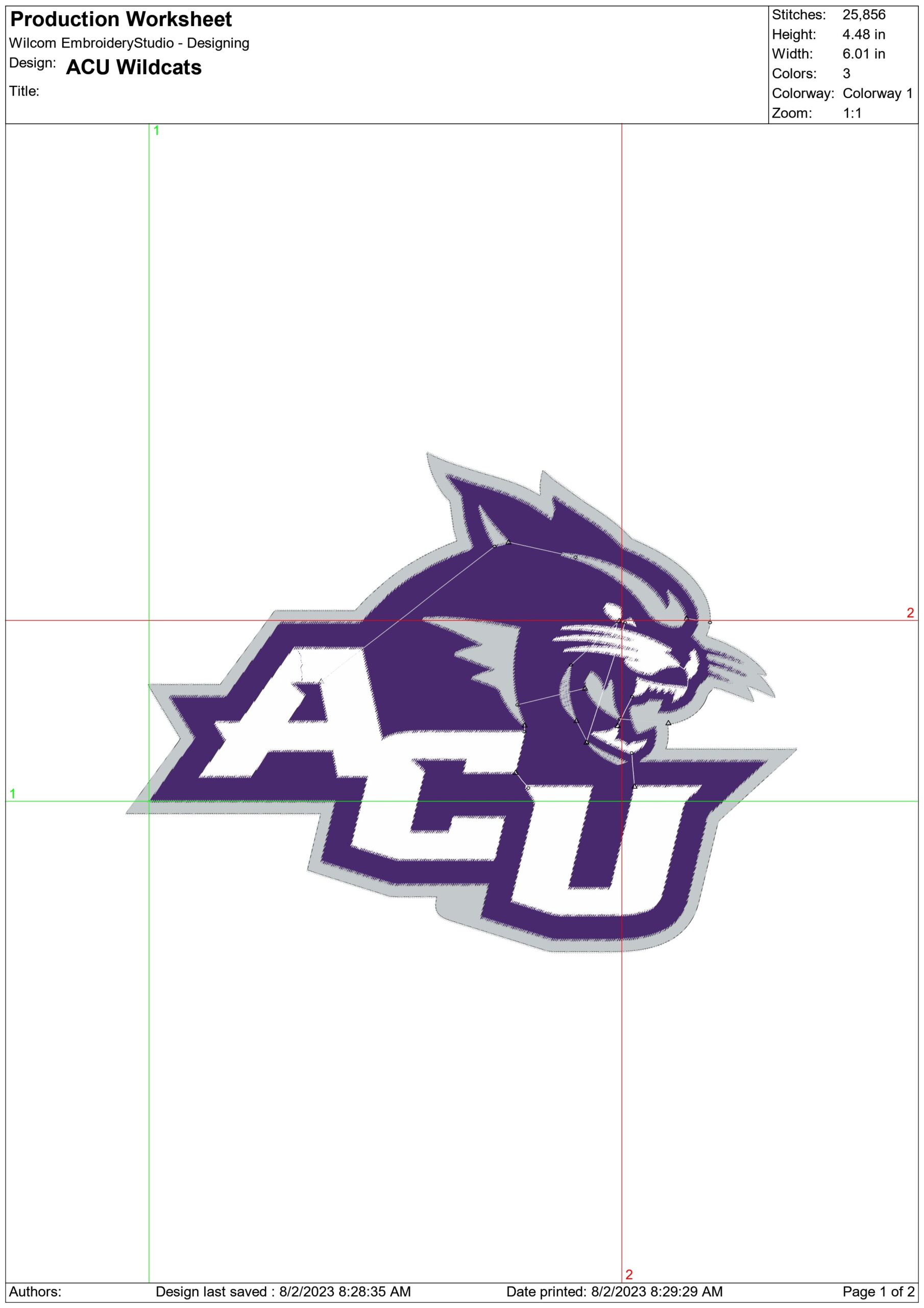 ACU Wild cats embroidery design - Abilene Christian Wildcats embroidery machine pattern embroidery file - instant download in frame — view 2