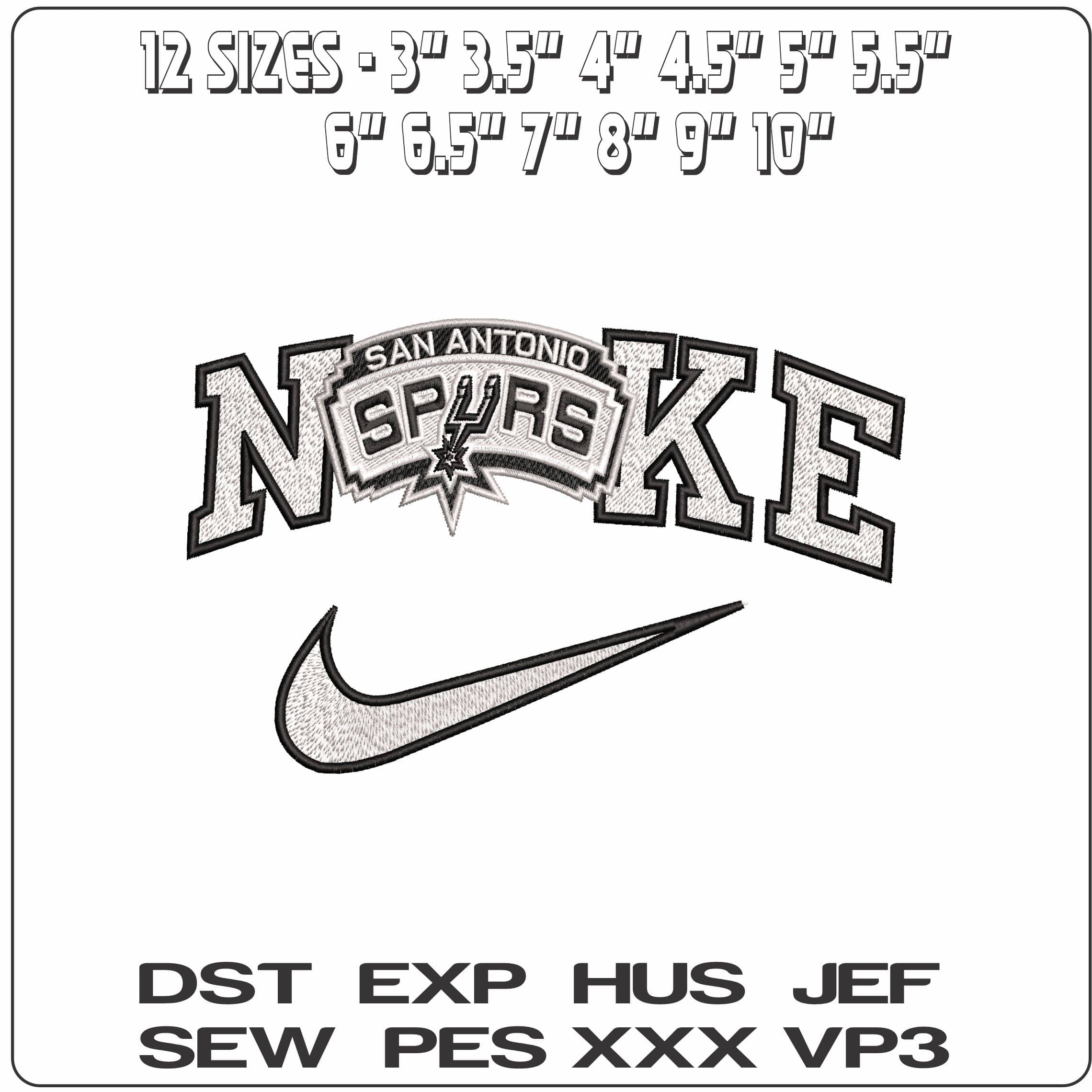 Nike San Antonio Spurs - Elegant embroidery design file - instant download — view 2