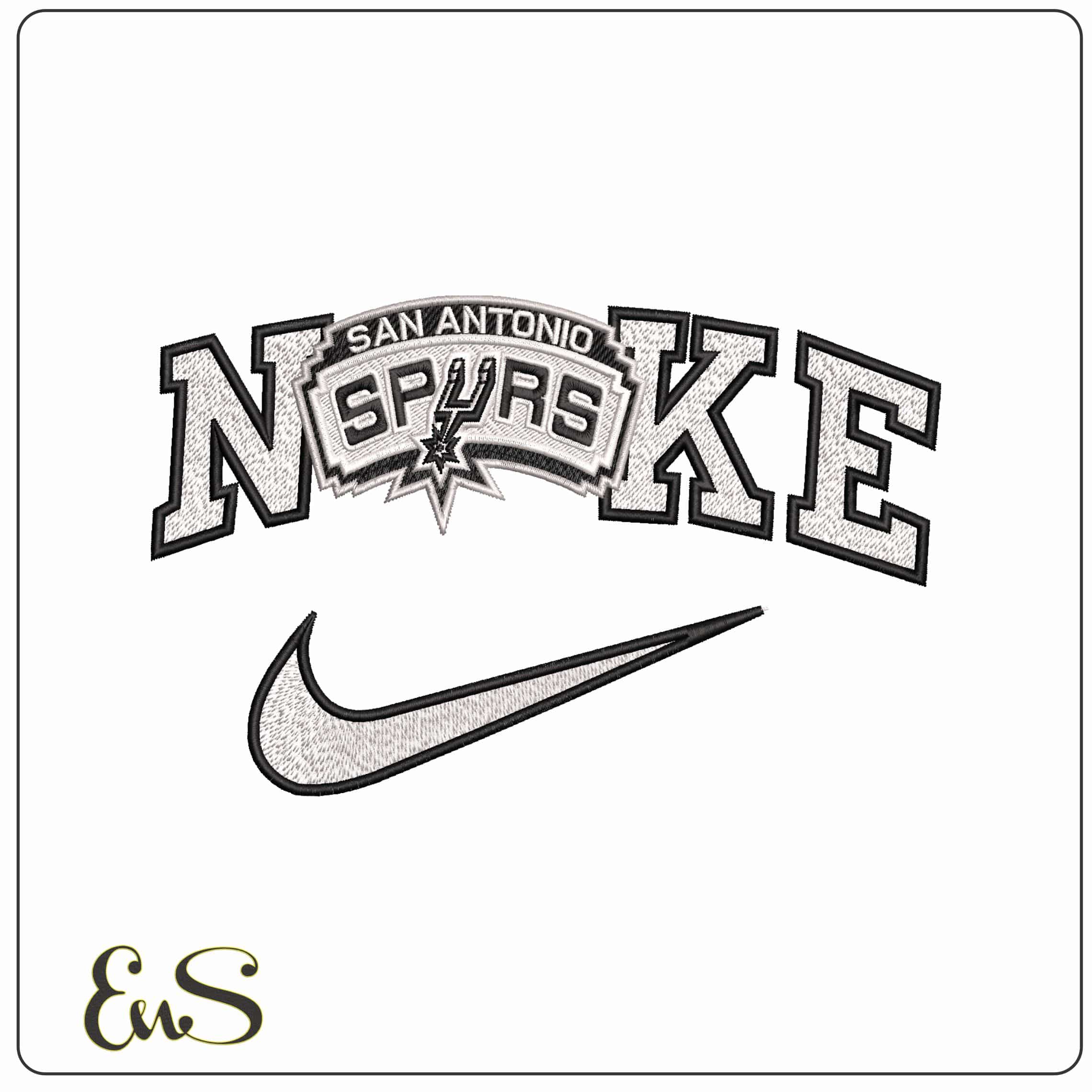 Nike San Antonio Spurs - Elegant embroidery design file - instant download