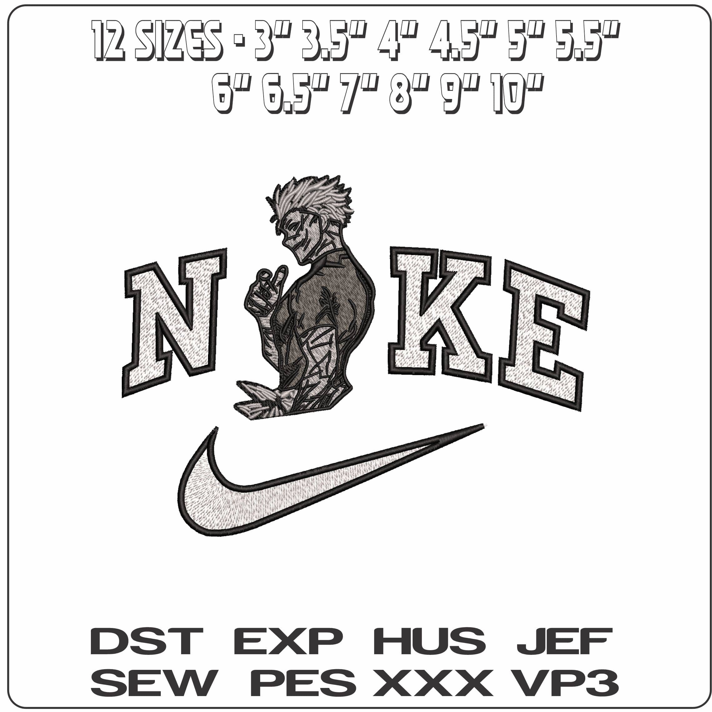 Nike Satoru Gojo Honored One Pose Jujutsu Kaisen Anime - Elegant embroidery design file - instant download — view 2