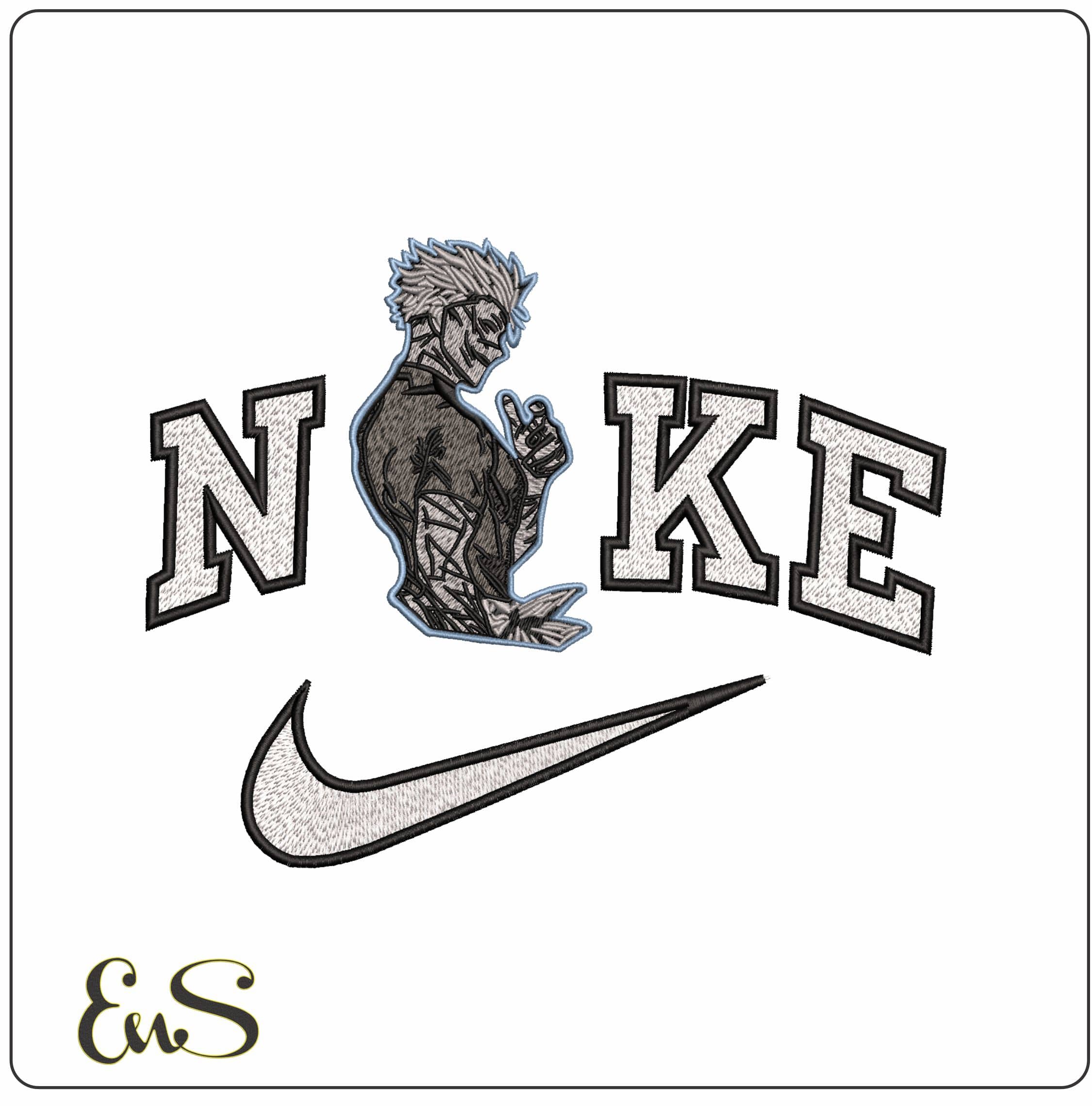 Nike Satoru Gojo Honored One Pose Outline Jujutsu Kaisen Anime - Elegant embroidery design file - instant download