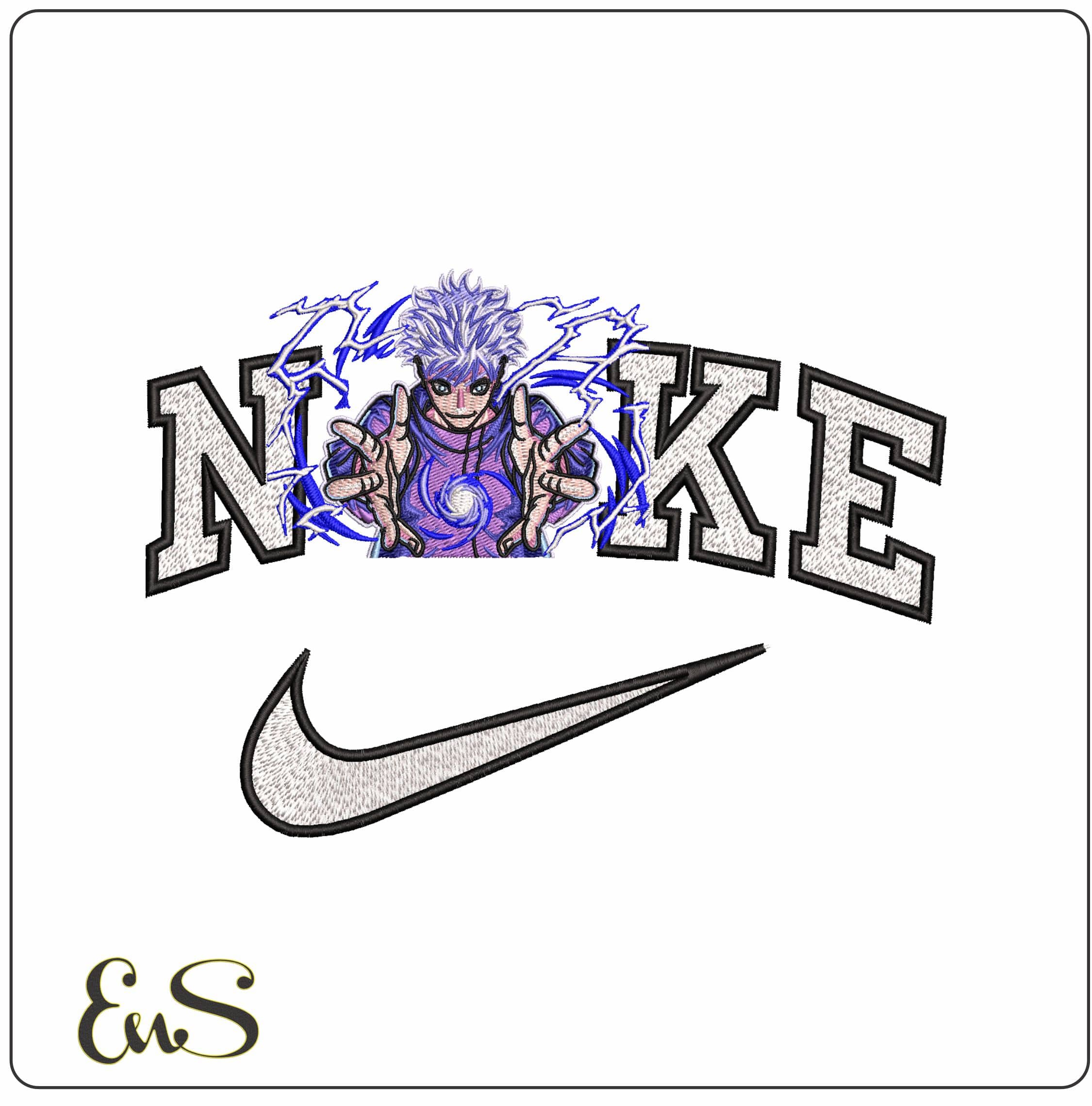 Nike Satoru Gojo Sorcerer Jujutsu Kaisen Anime - Elegant embroidery design file - instant download