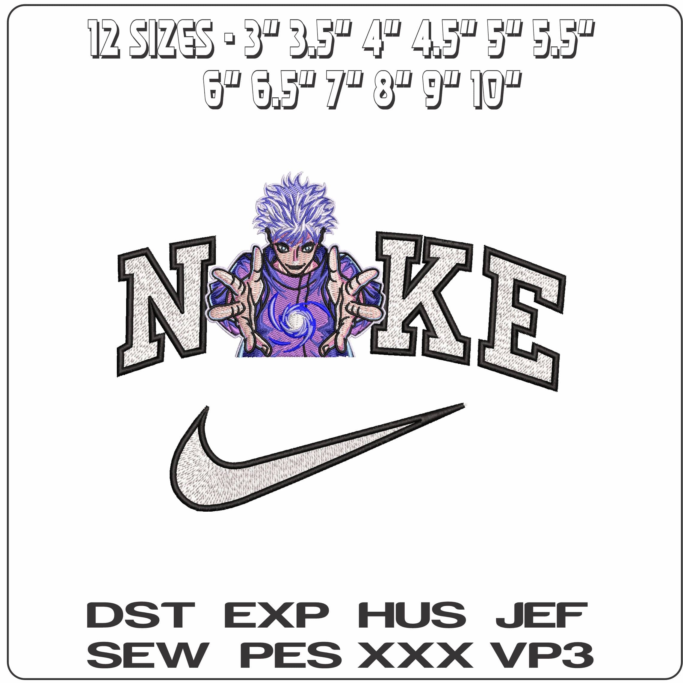 Nike Satoru Gojo Sorcerer Spell Jujutsu Kaisen Anime - Elegant embroidery design file - instant download — view 2